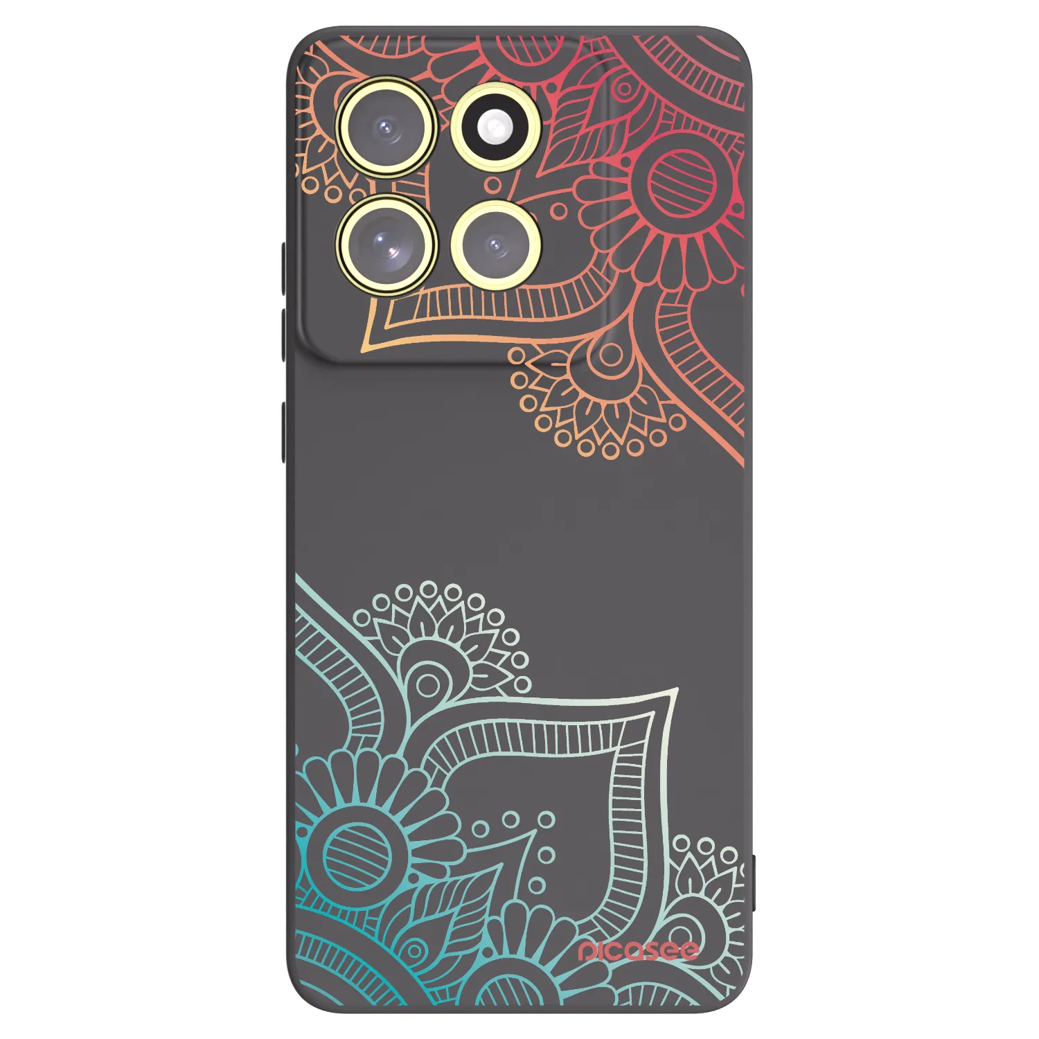 Picasee Μαύρη θήκη σιλικόνης για Motorola Moto G86 5G - Flowers pattern
