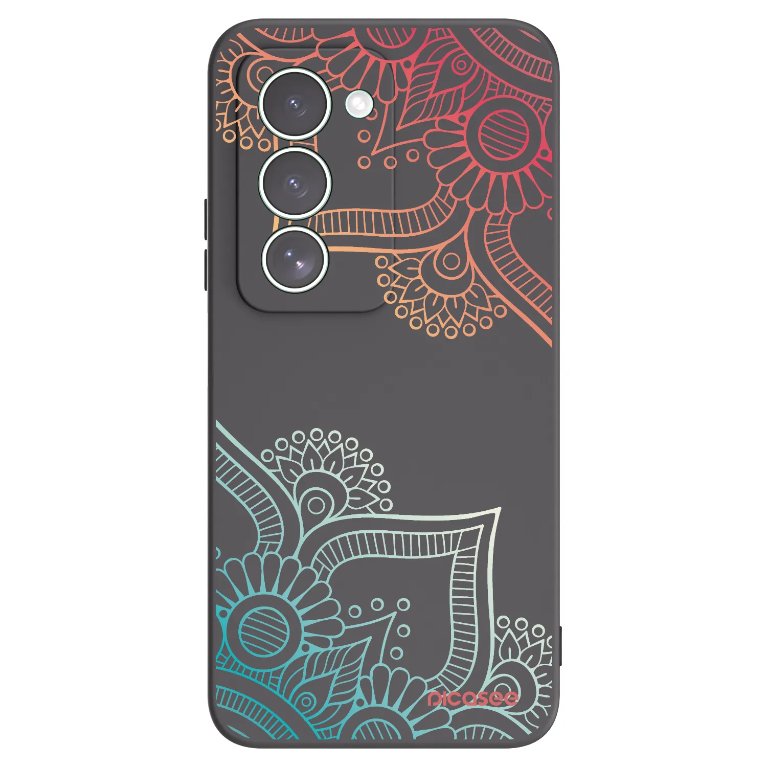 Picasee Μαύρη θήκη σιλικόνης για Xiaomi Redmi 15 5G - Flowers pattern