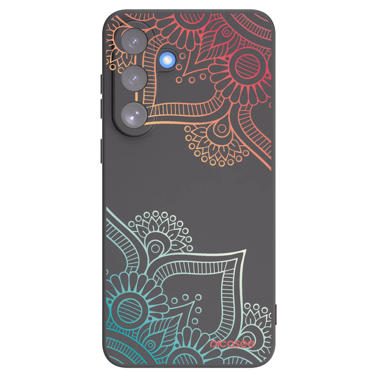 Picasee Μαύρη θήκη σιλικόνης για Samsung Galaxy S25 FE 5G - Flowers pattern