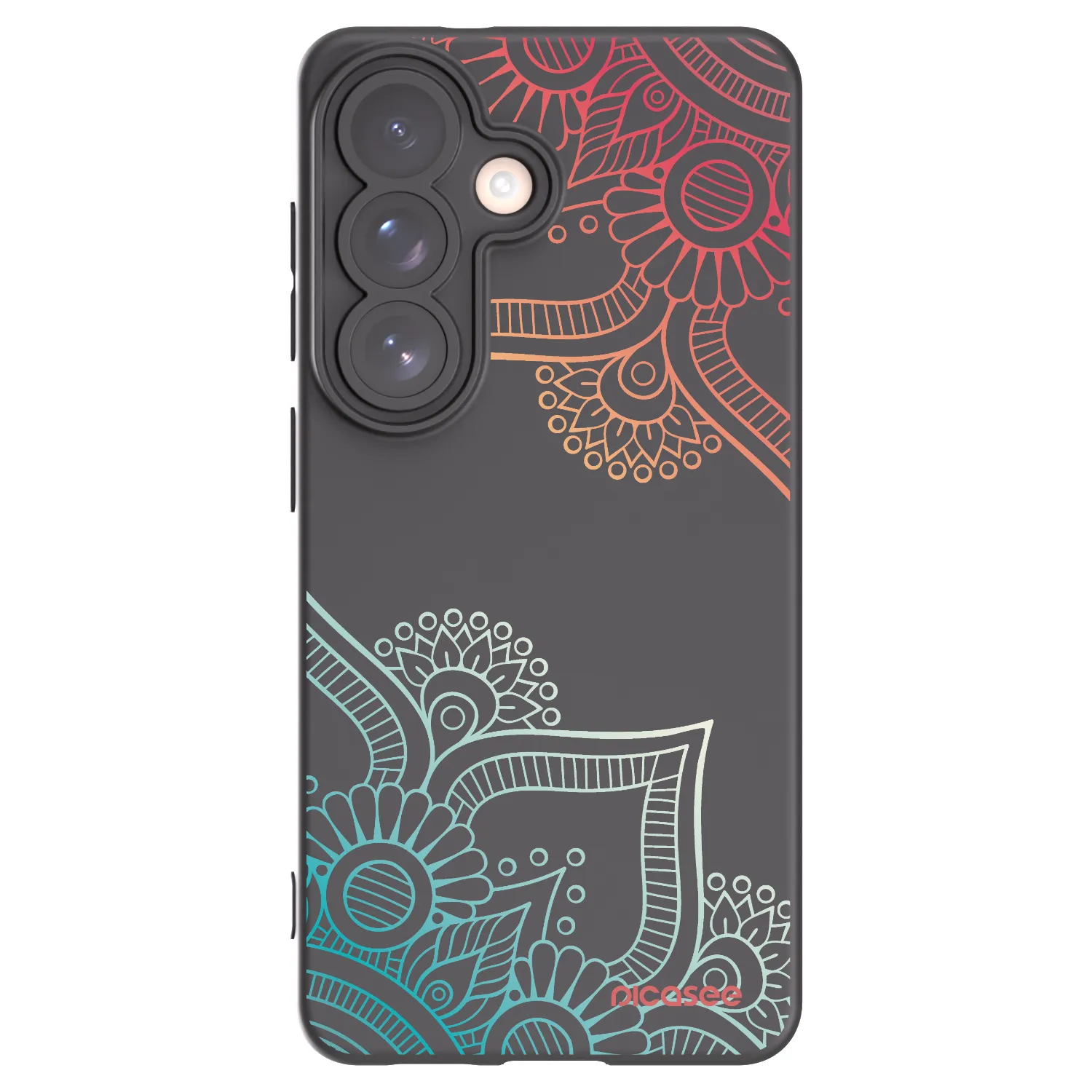 Picasee Μαύρη θήκη σιλικόνης για Samsung Galaxy S26 - Flowers pattern
