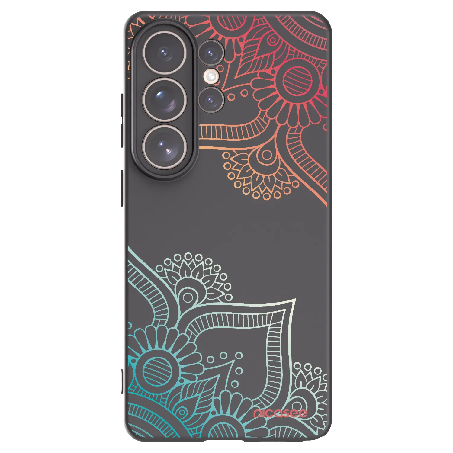Picasee Μαύρη θήκη σιλικόνης για Samsung Galaxy S26 Ultra - Flowers pattern