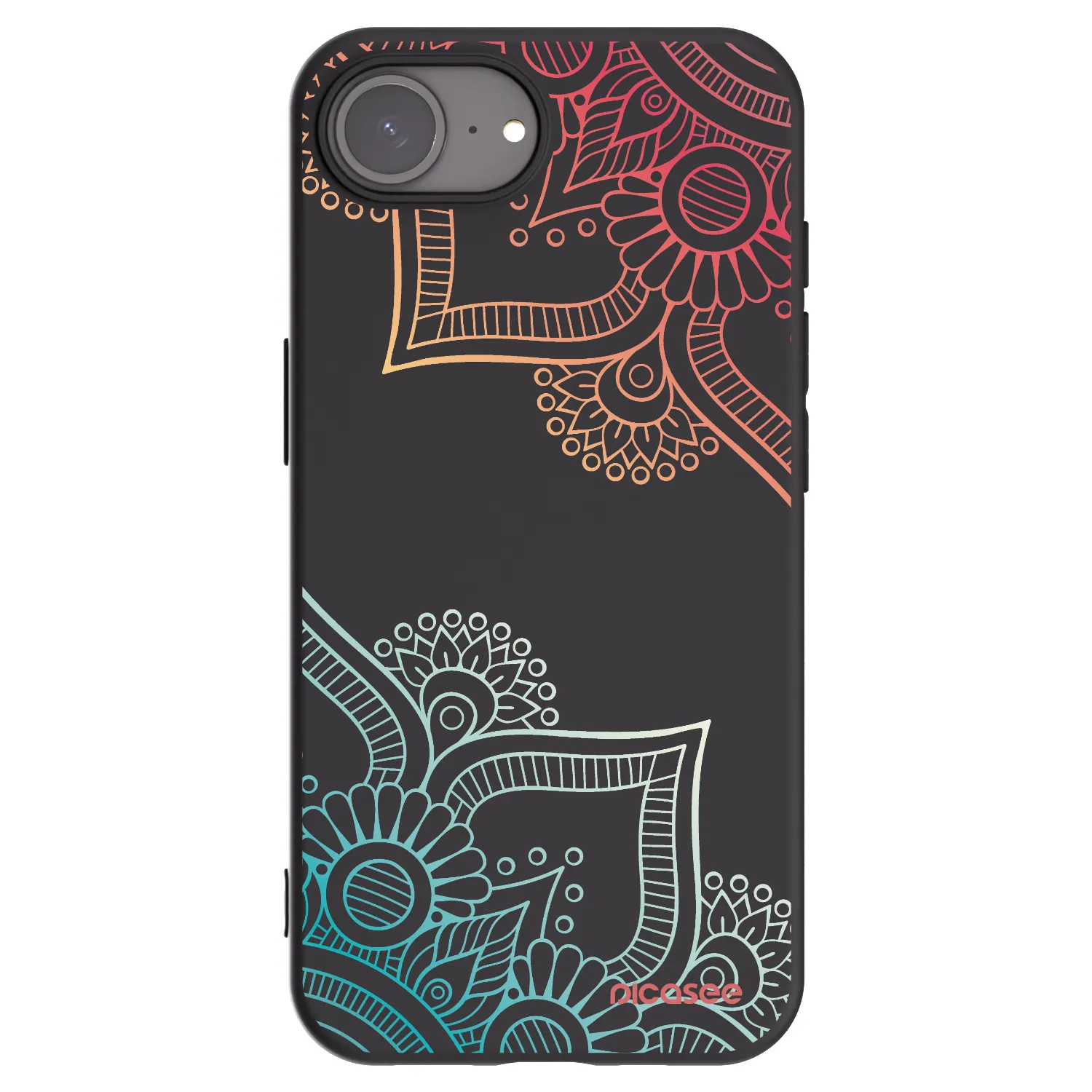 Picasee Μαύρη θήκη σιλικόνης για Apple iPhone 17e - Flowers pattern
