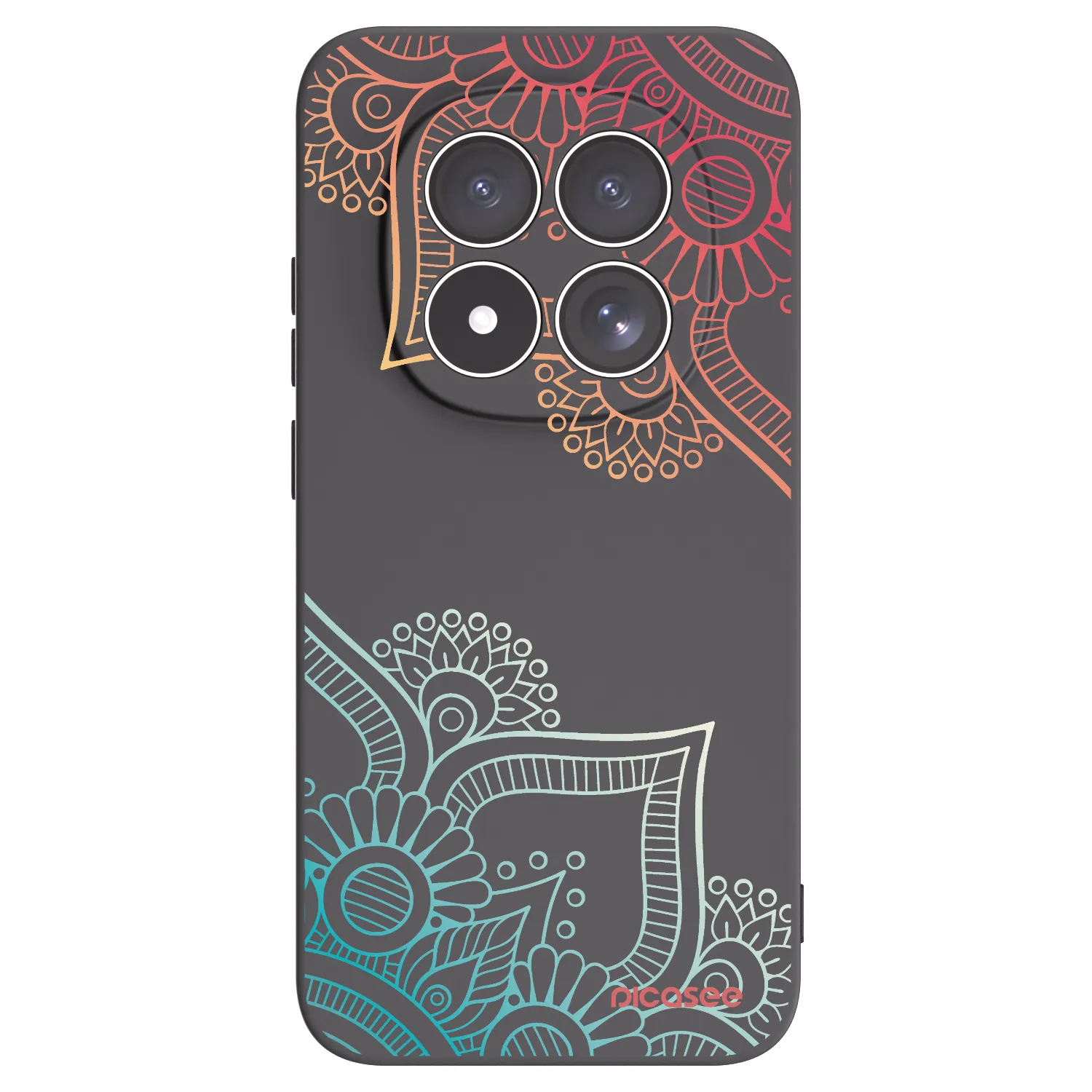 Picasee Μαύρη θήκη σιλικόνης για Xiaomi Redmi Note 15 Pro 5G - Flowers pattern
