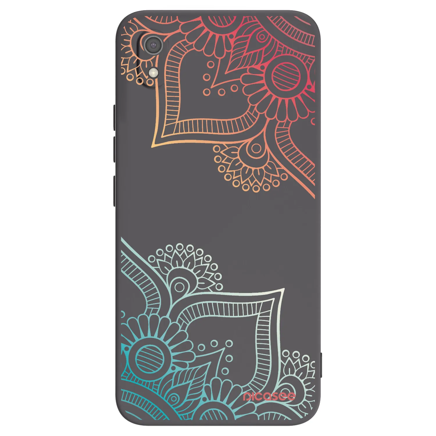 Picasee Μαύρη θήκη σιλικόνης για Xiaomi Redmi 7A - Flowers pattern