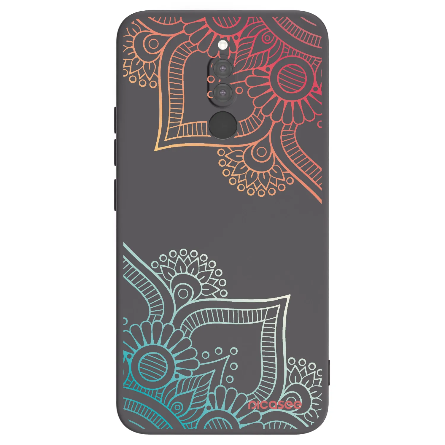 Picasee Μαύρη θήκη σιλικόνης για Xiaomi Redmi 8 - Flowers pattern