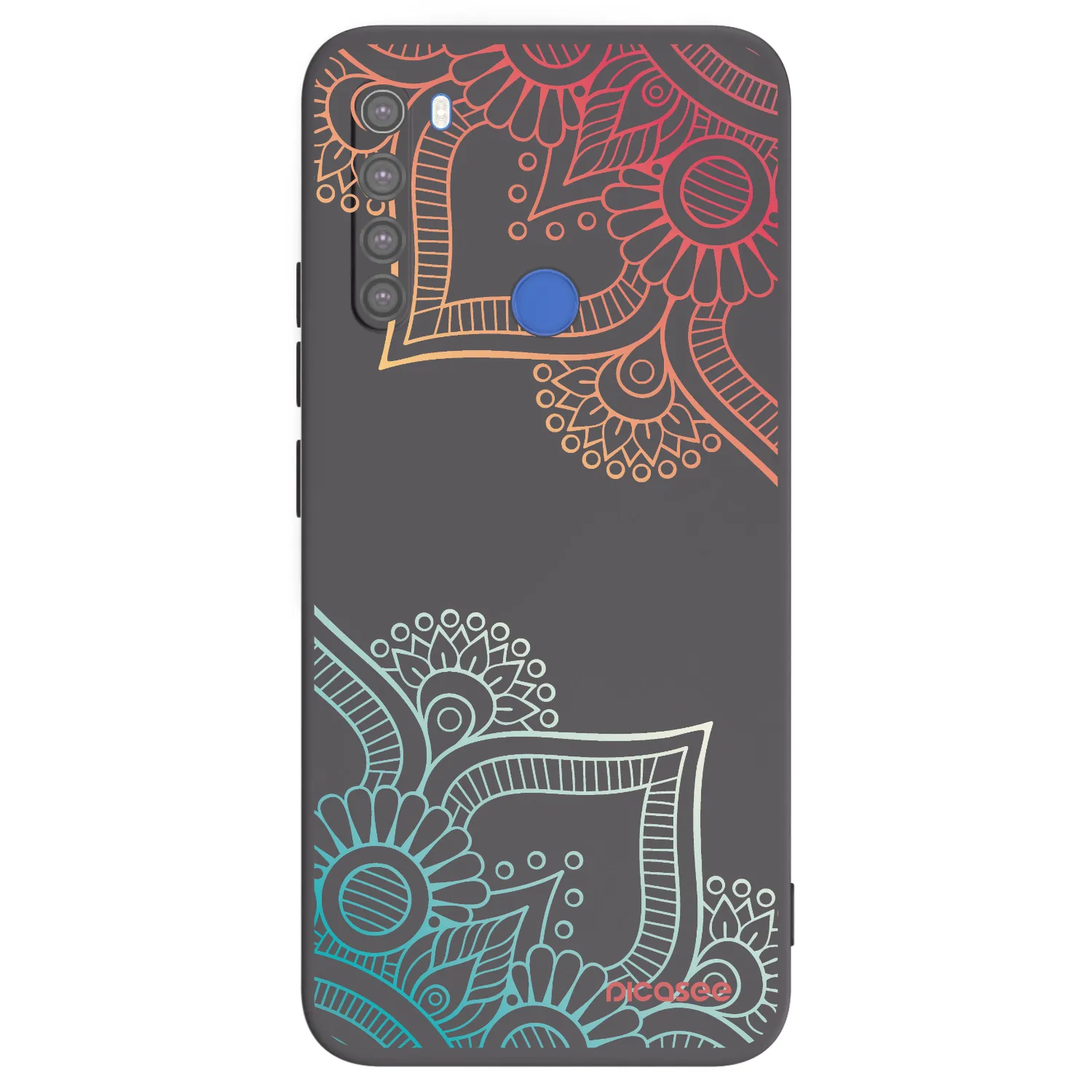 Picasee Μαύρη θήκη σιλικόνης για Xiaomi Redmi Note 8T - Flowers pattern