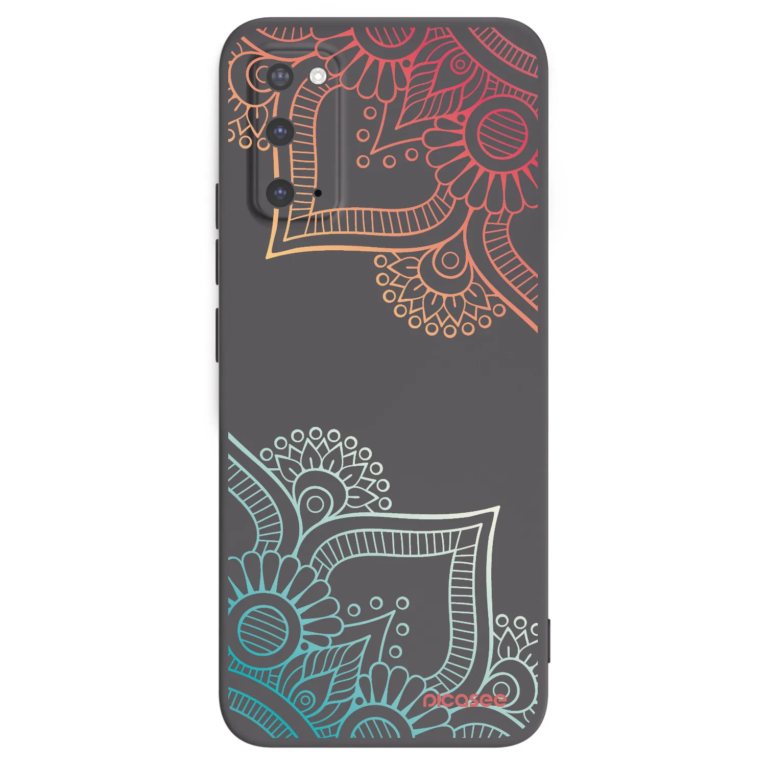 Picasee Μαύρη θήκη σιλικόνης για Samsung Galaxy S20 G980F - Flowers pattern