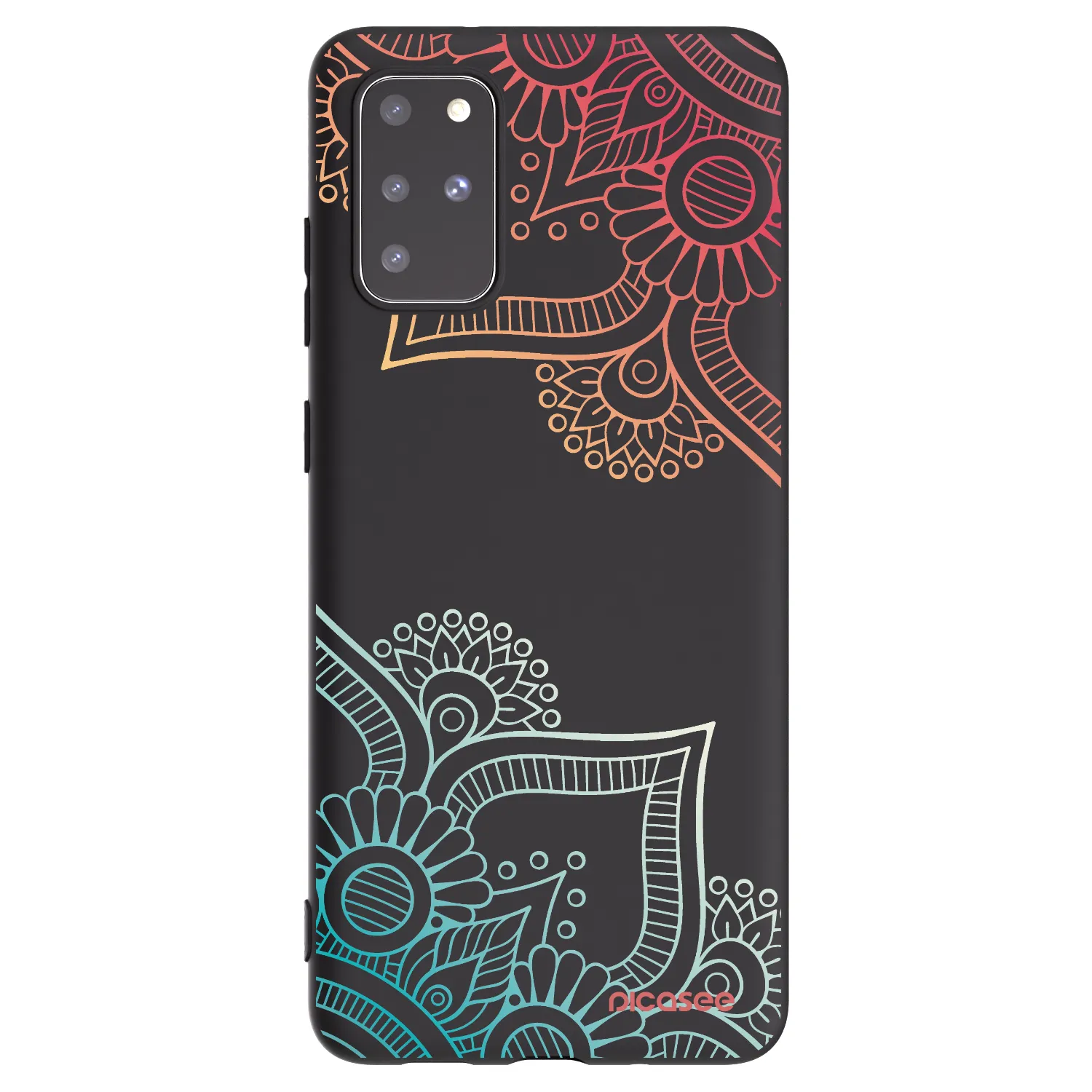 Picasee Μαύρη θήκη σιλικόνης για Samsung Galaxy S20+ G985F - Flowers pattern
