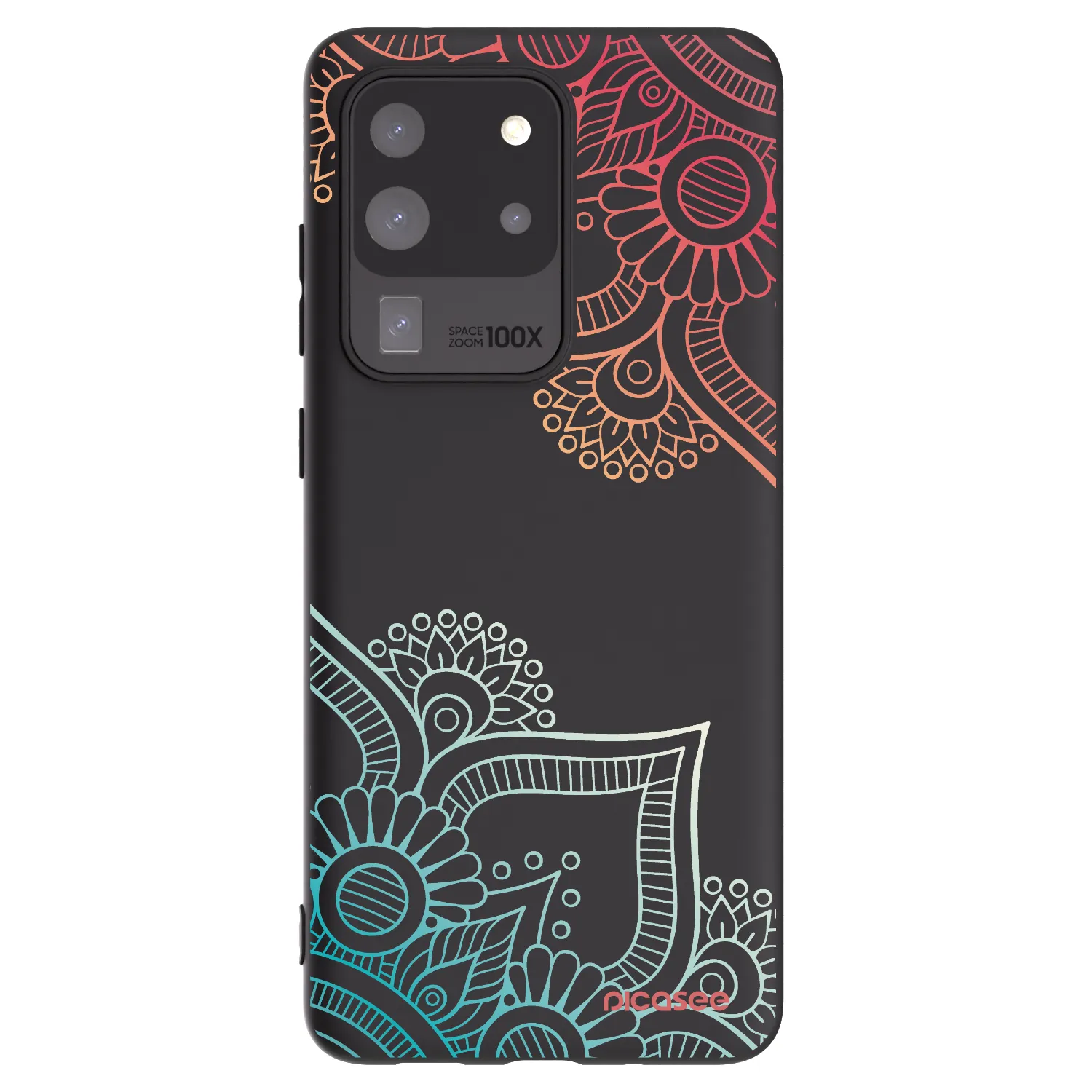 Picasee Μαύρη θήκη σιλικόνης για Samsung Galaxy S20 Ultra 5G G988F - Flowers pattern