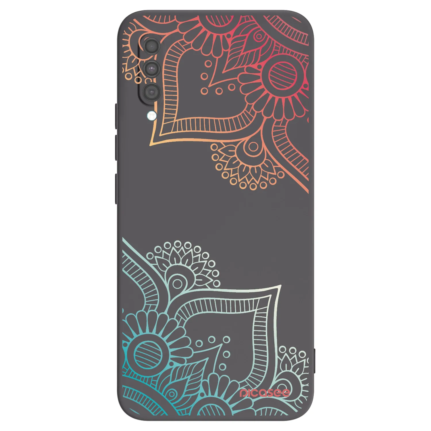 Picasee Μαύρη θήκη σιλικόνης για Samsung Galaxy A30s A307F - Flowers pattern