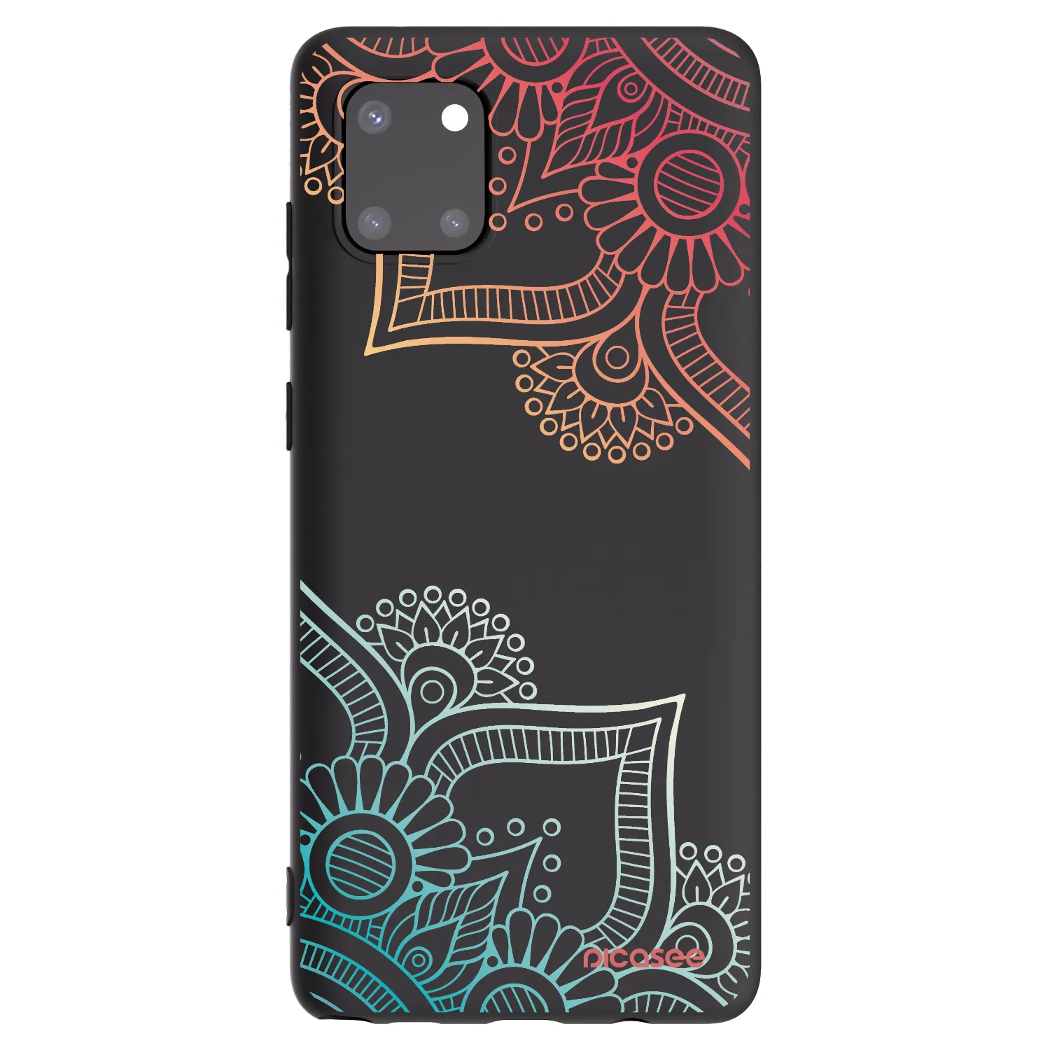 Picasee Μαύρη θήκη σιλικόνης για Samsung Galaxy Note 10 Lite N770F - Flowers pattern