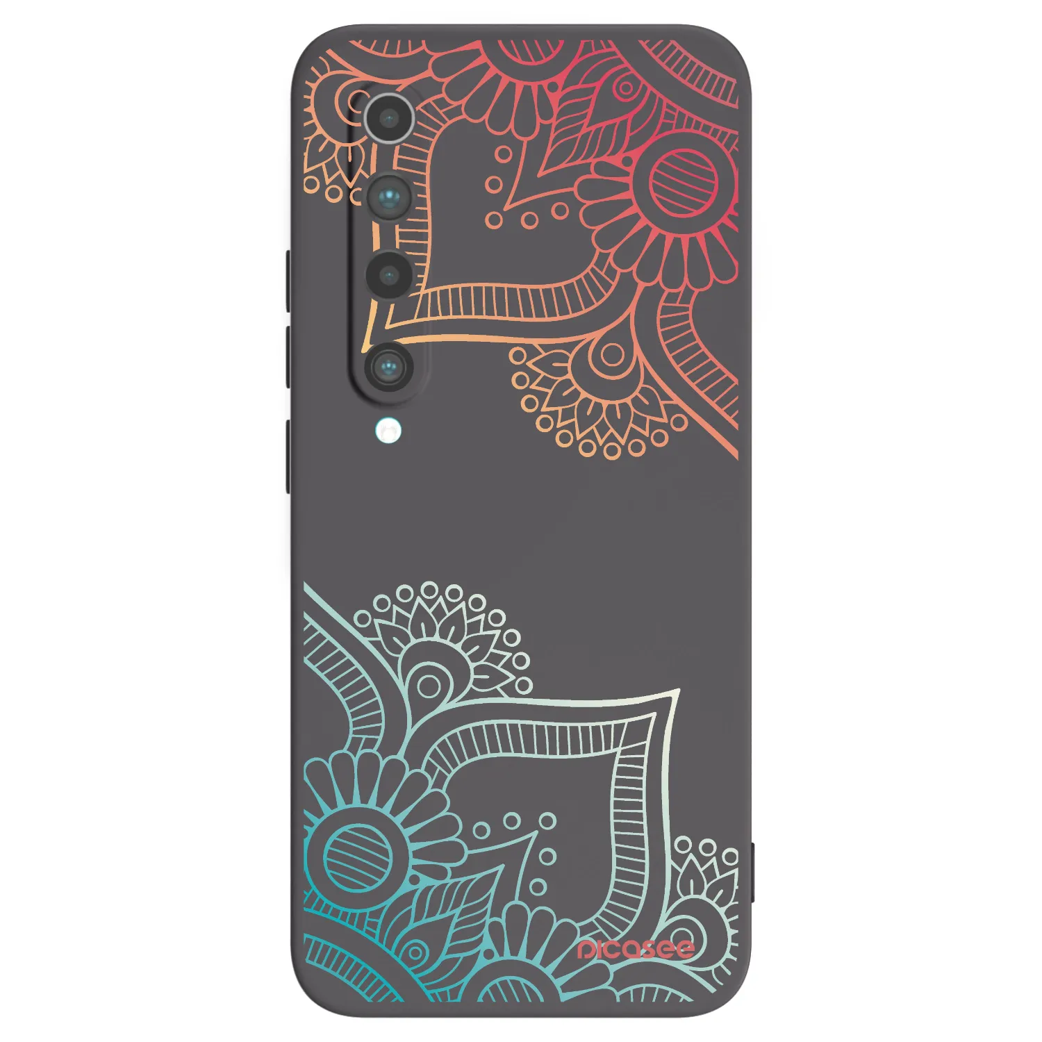 Picasee Μαύρη θήκη σιλικόνης για Xiaomi Mi 10 - Flowers pattern