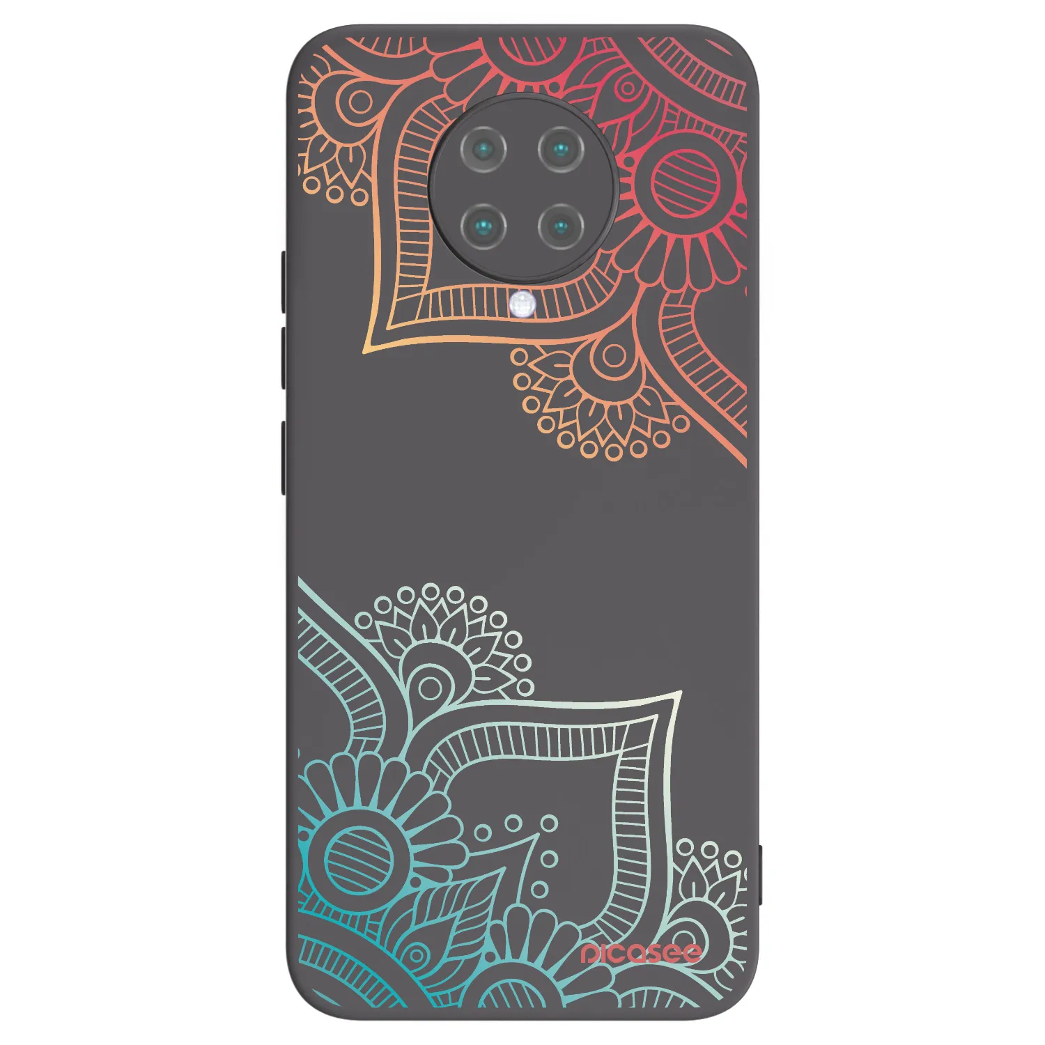 Picasee Μαύρη θήκη σιλικόνης για Xiaomi Poco F2 Pro - Flowers pattern