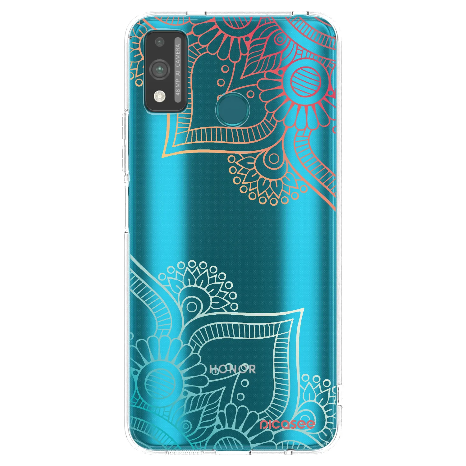 Picasee διαφανής θήκη σιλικόνης Honor 9X Lite - Flowers pattern