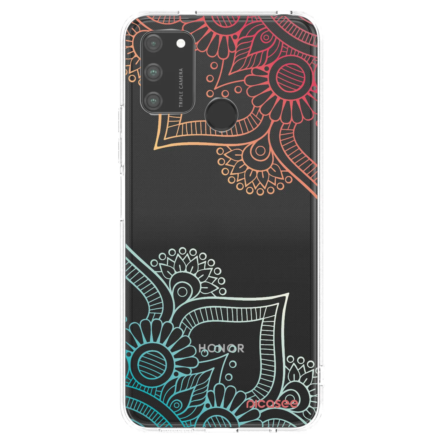 Picasee διαφανής θήκη σιλικόνης Honor 9A - Flowers pattern