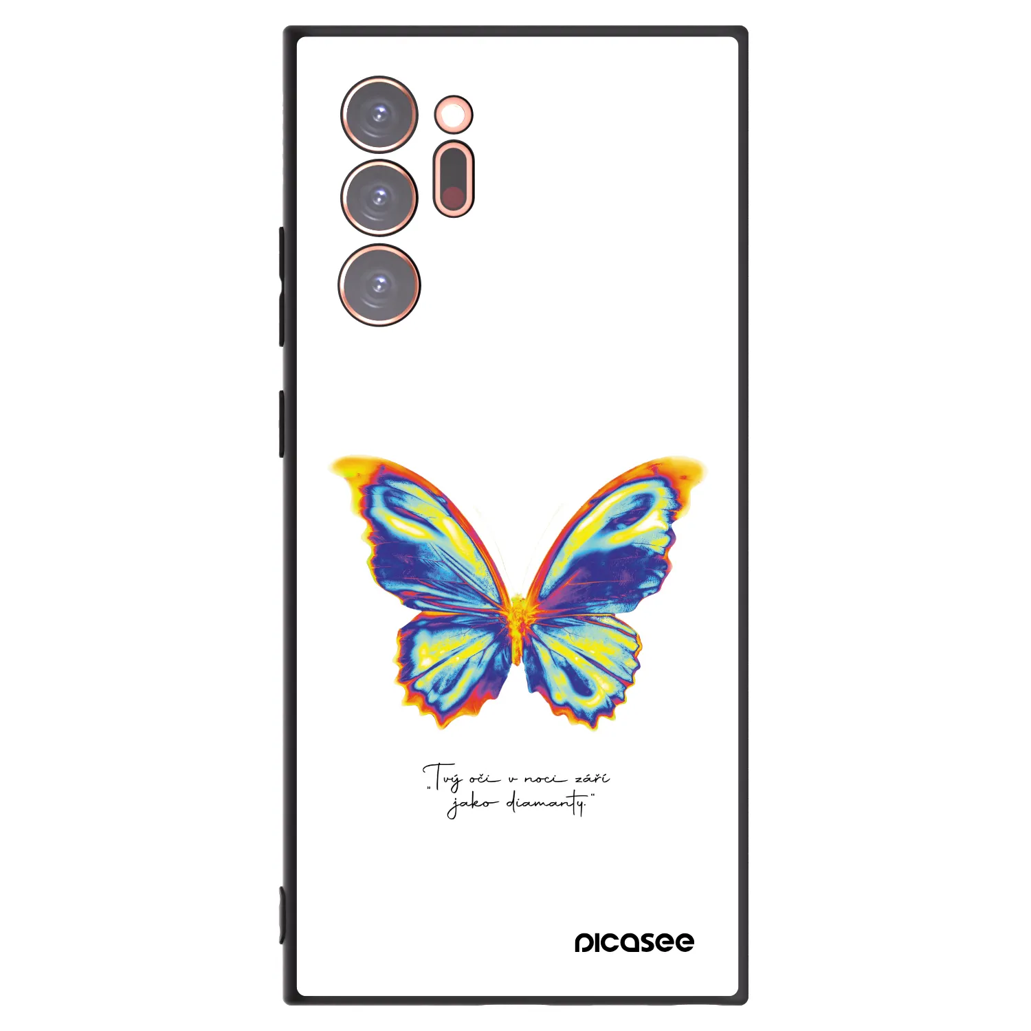 Picasee Μαύρη θήκη σιλικόνης για Samsung Galaxy Note 20 Ultra - Diamanty White