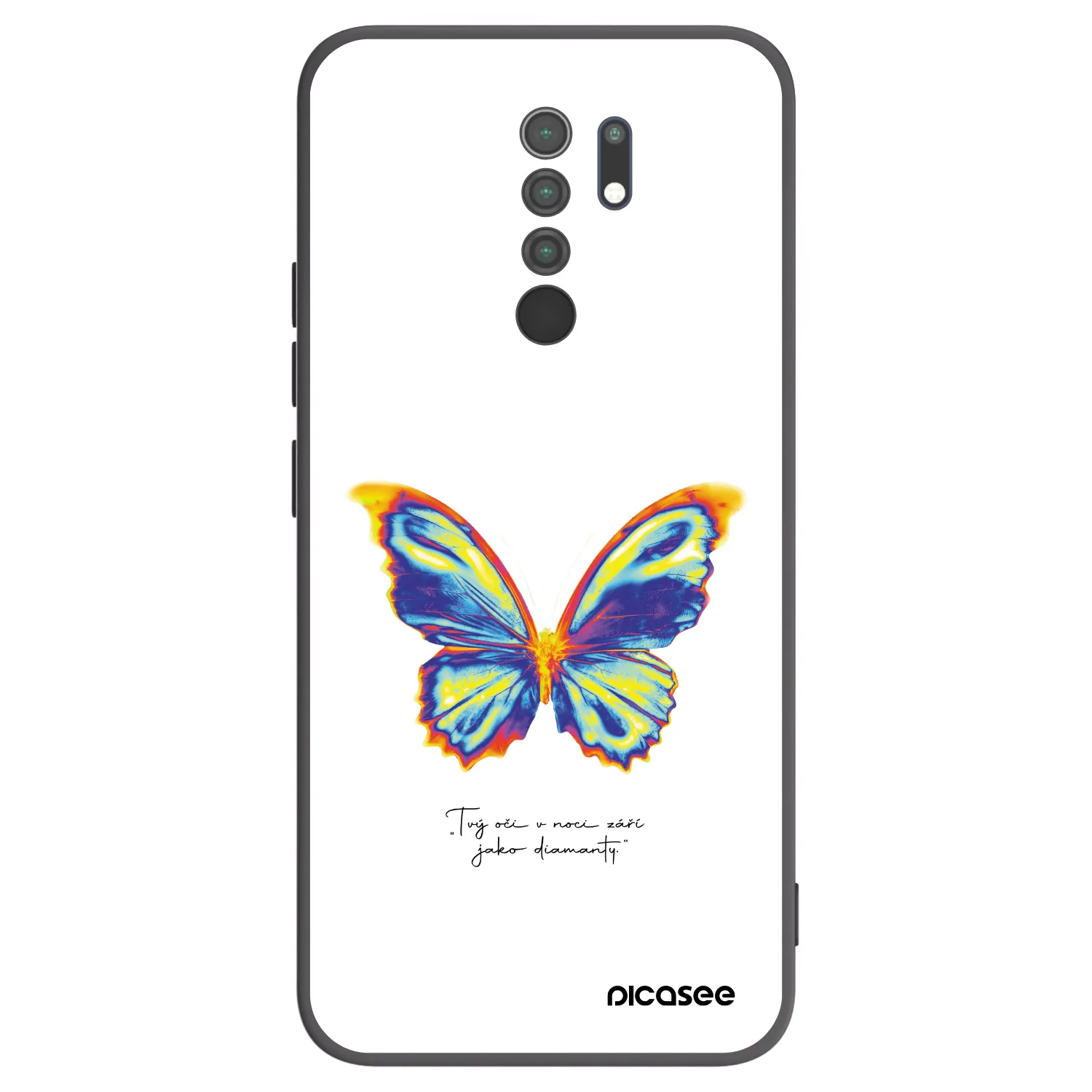 Picasee Μαύρη θήκη σιλικόνης για Xiaomi Redmi 9 - Diamanty White
