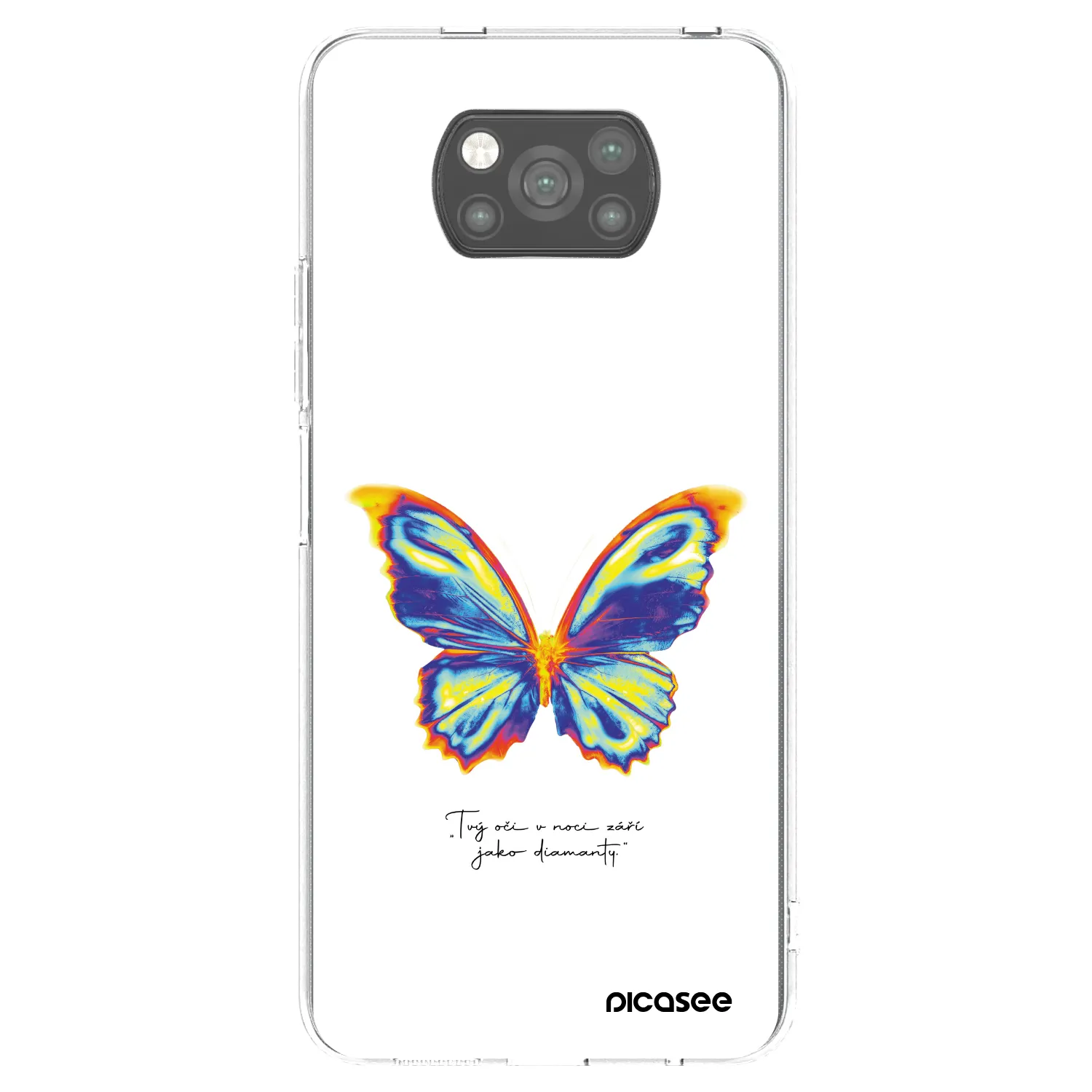 Picasee Μαύρη θήκη σιλικόνης για Xiaomi Poco X3 - Diamanty White