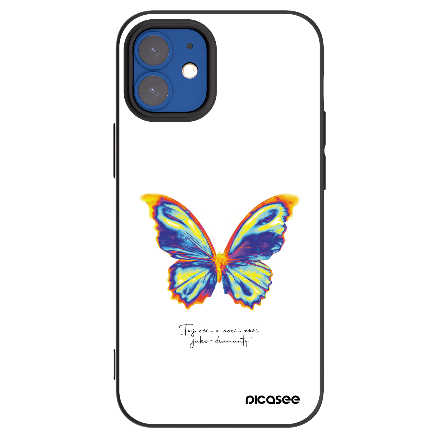 Picasee Μαύρη θήκη σιλικόνης για Apple iPhone 12 mini - Diamanty White