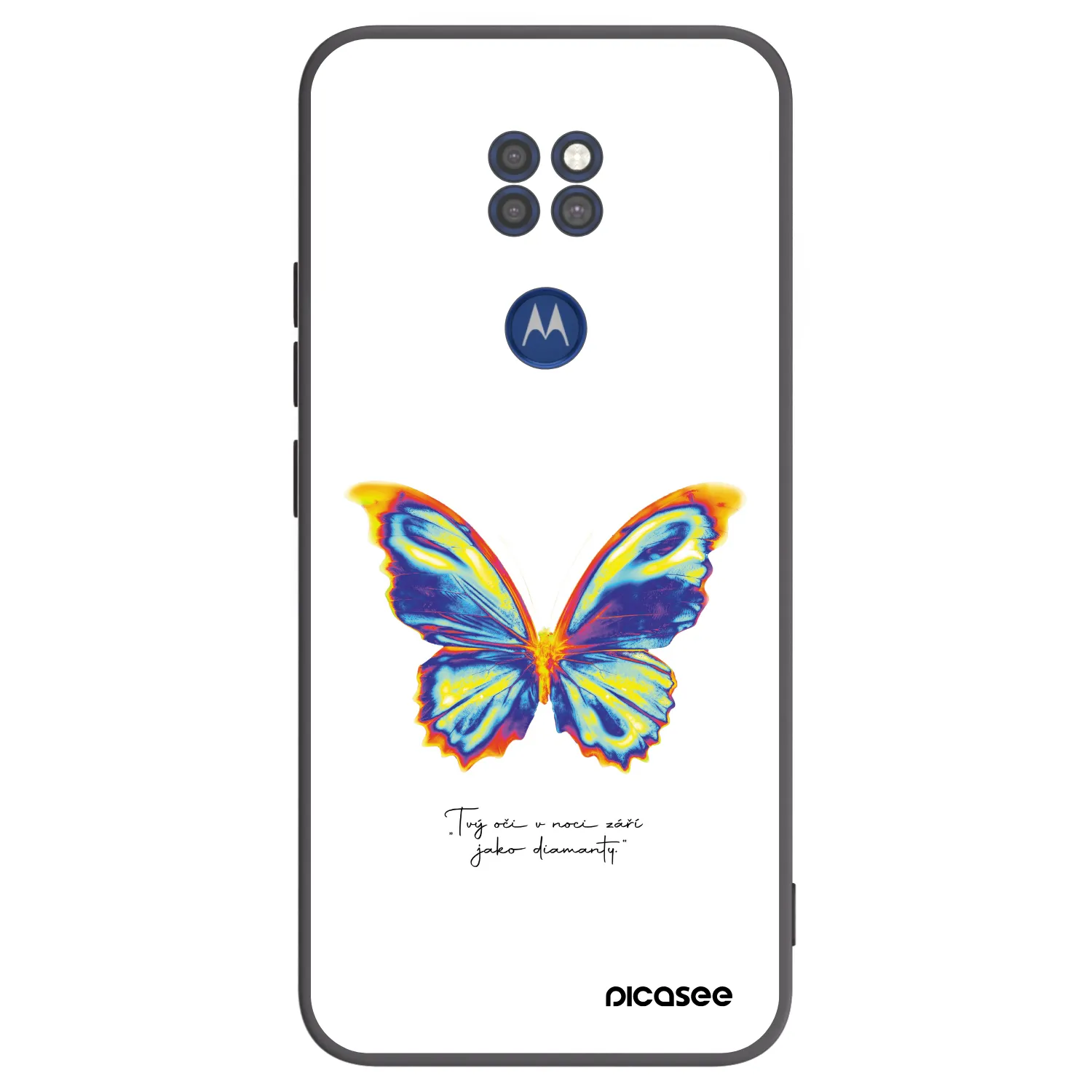 Picasee Μαύρη θήκη σιλικόνης για Motorola Moto G9 Play - Diamanty White