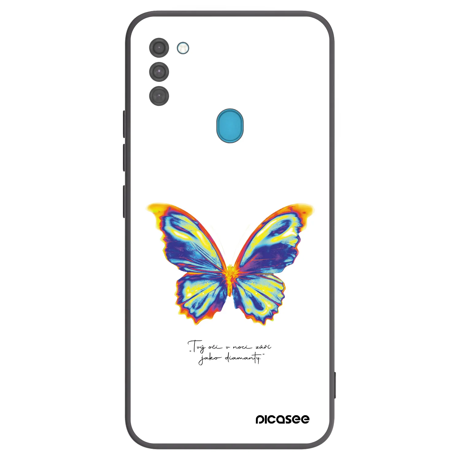 Picasee Μαύρη θήκη σιλικόνης για Samsung Galaxy M11 - Diamanty White