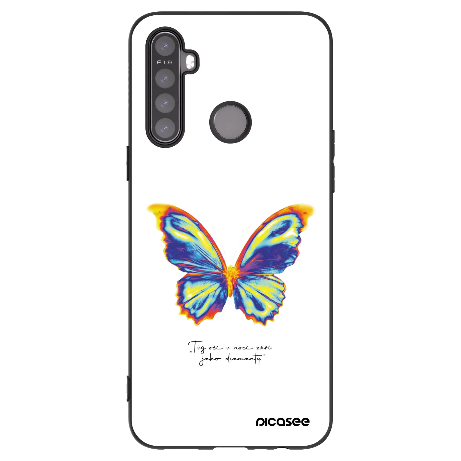 Picasee Μαύρη θήκη σιλικόνης για Realme 6i - Diamanty White