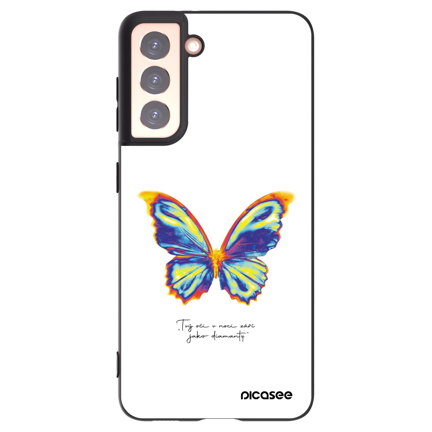 Picasee Μαύρη θήκη σιλικόνης για Samsung Galaxy S21 5G G991B - Diamanty White