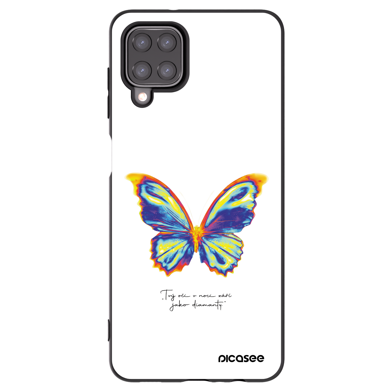 Picasee Μαύρη θήκη σιλικόνης για Samsung Galaxy A12 A125F - Diamanty White
