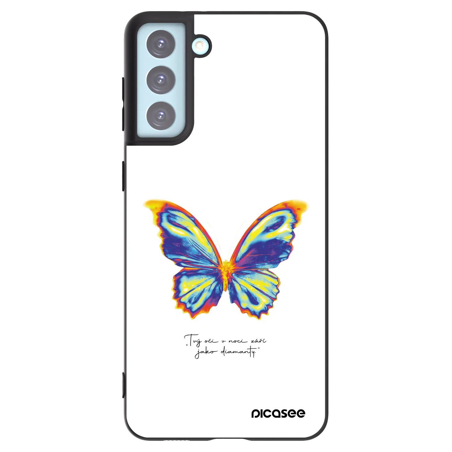 Picasee Μαύρη θήκη σιλικόνης για Samsung Galaxy S21+ 5G G996F - Diamanty White