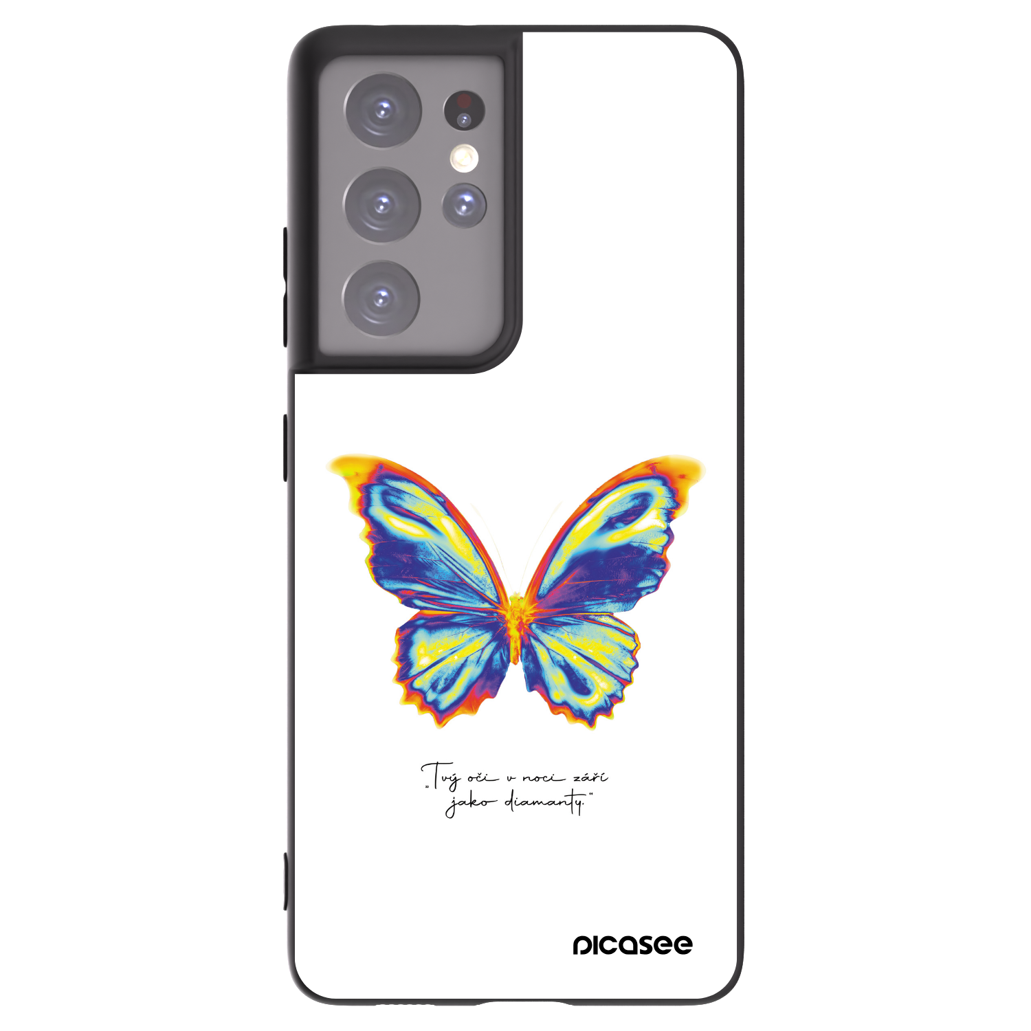 Picasee Μαύρη θήκη σιλικόνης για Samsung Galaxy S21 Ultra 5G G998B - Diamanty White