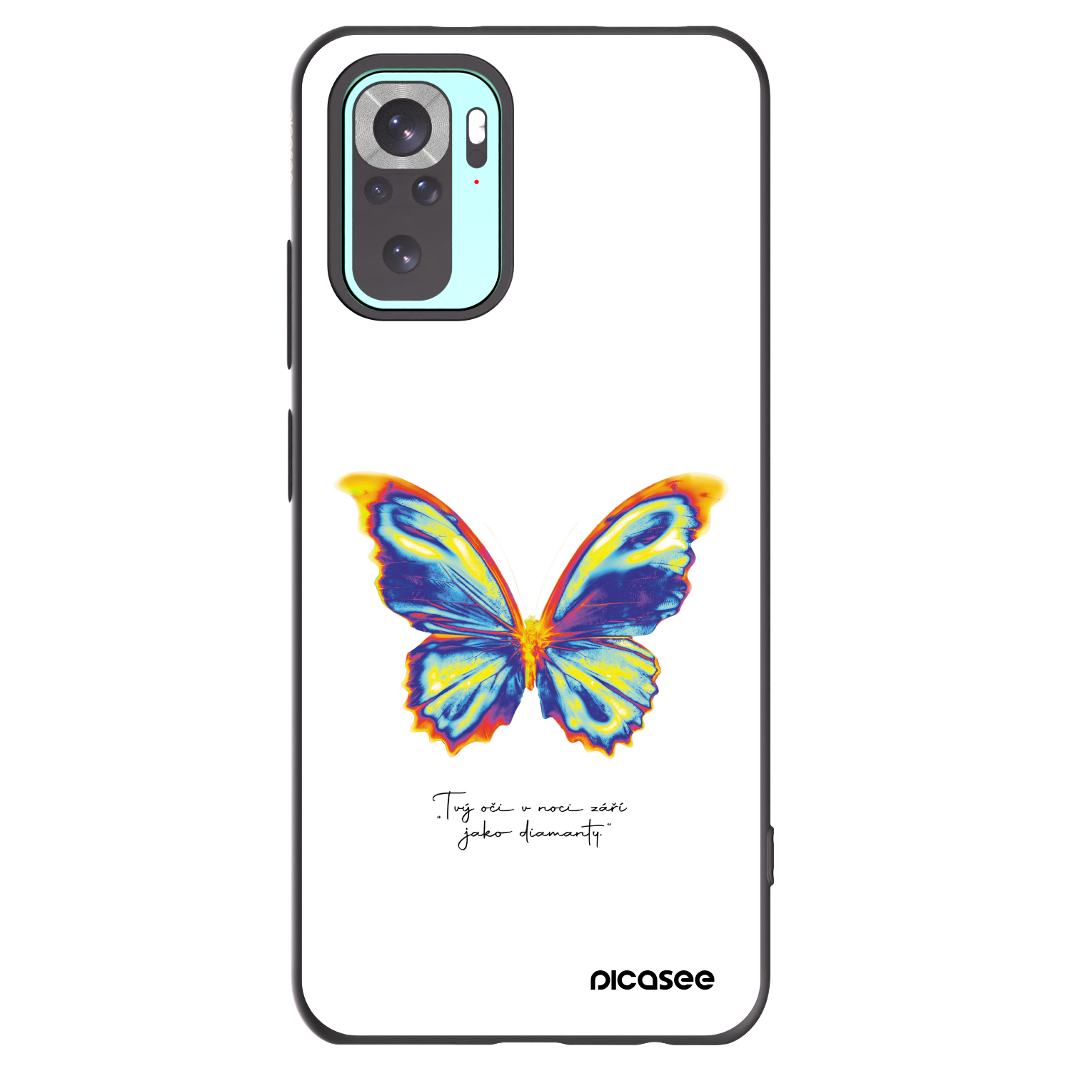 Picasee Μαύρη θήκη σιλικόνης για Xiaomi Redmi Note 10 Pro - Diamanty White