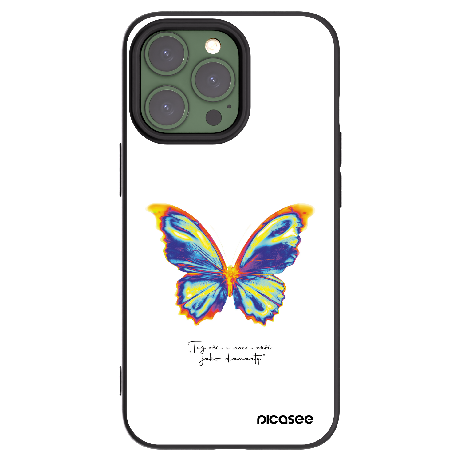 Picasee Μαύρη θήκη σιλικόνης για Apple iPhone 13 Pro - Diamanty White