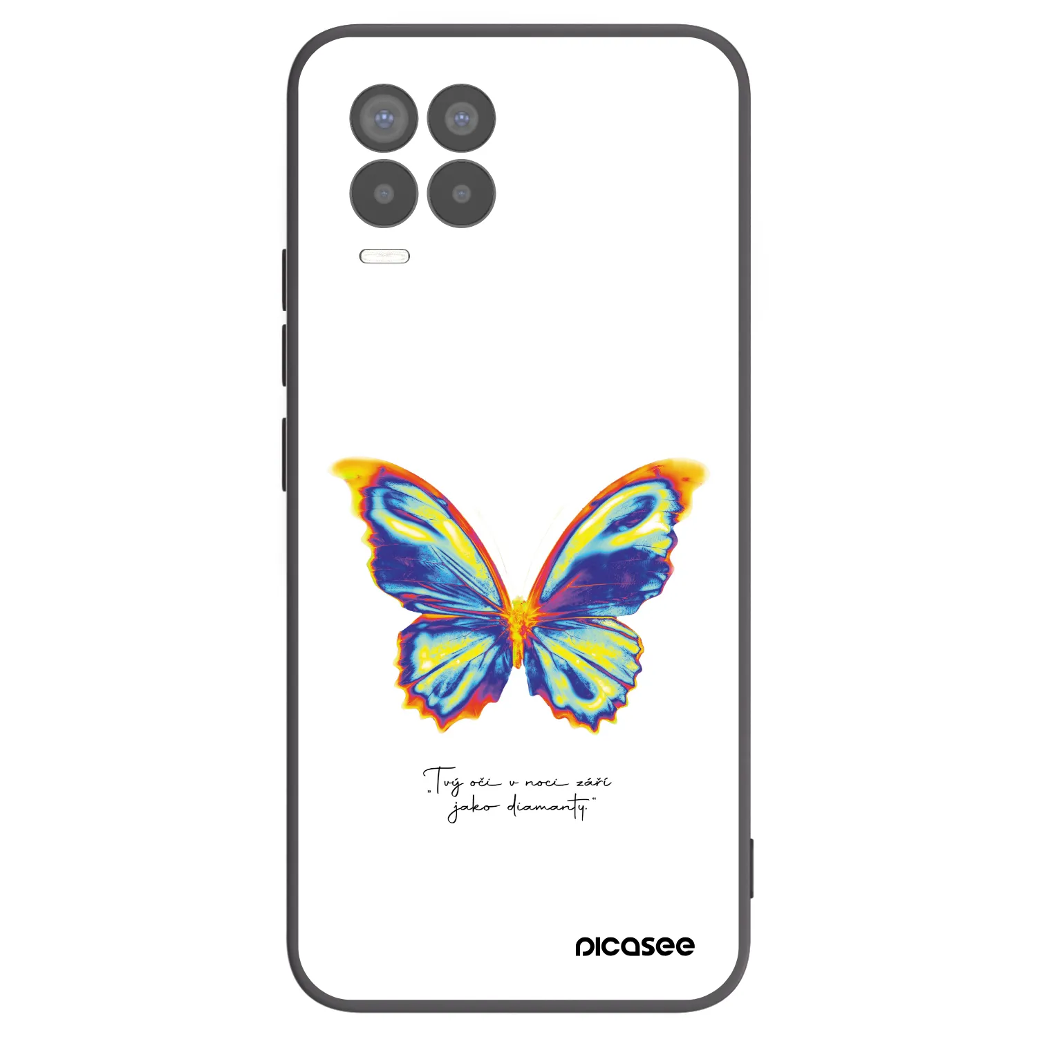 Picasee Μαύρη θήκη σιλικόνης για Realme 8 4G - Diamanty White
