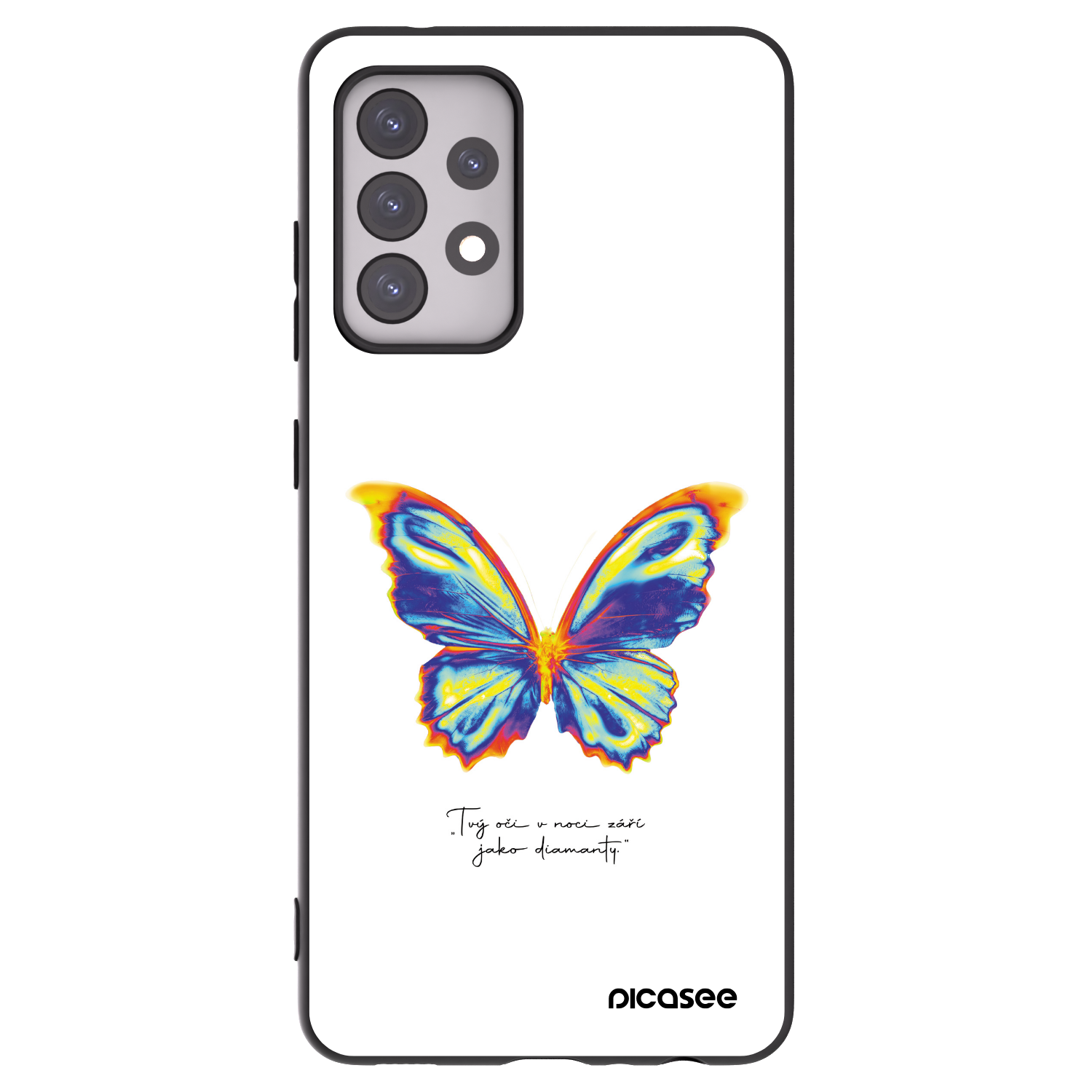 Picasee Μαύρη θήκη σιλικόνης για Samsung Galaxy A52s 5G A528B - Diamanty White