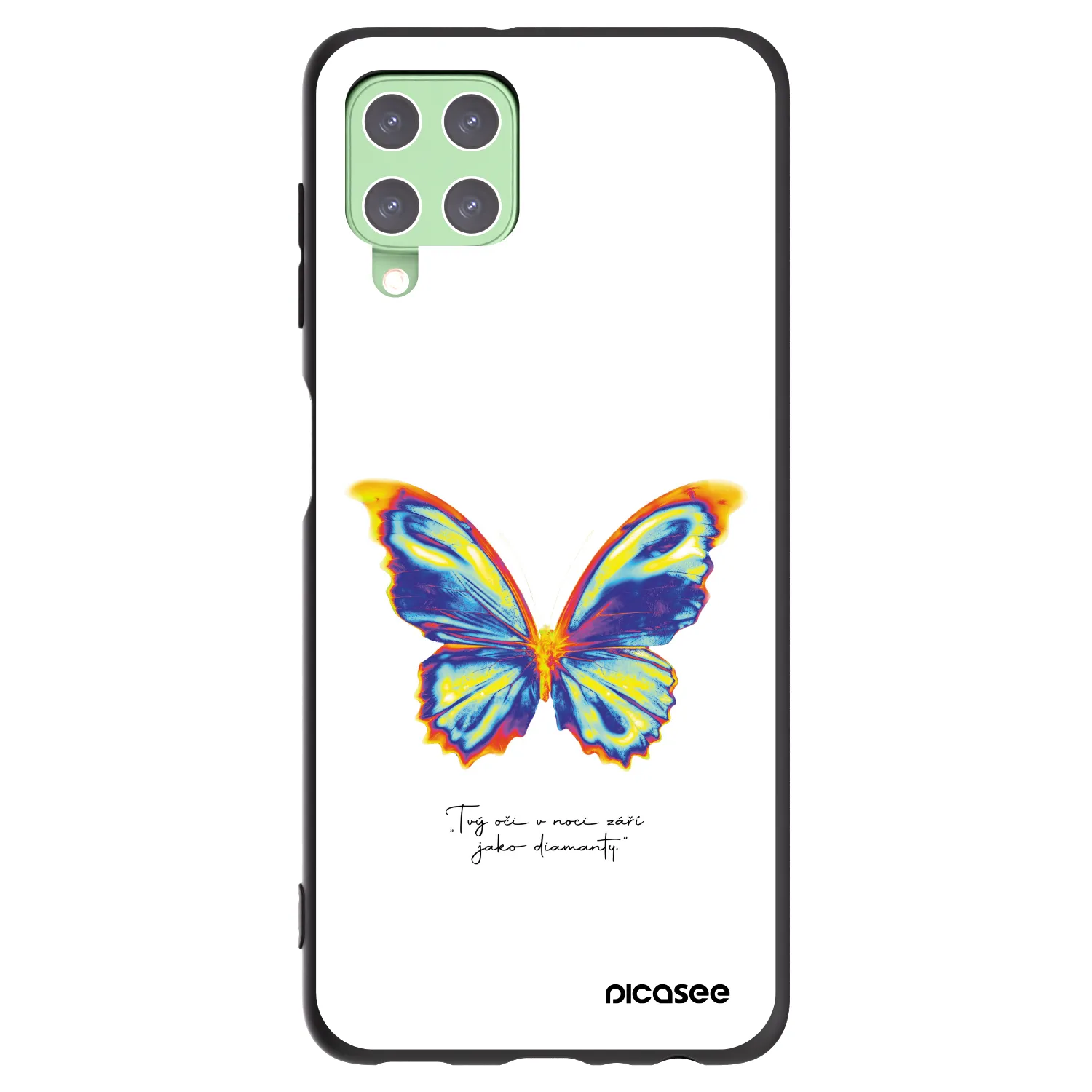 Picasee Μαύρη θήκη σιλικόνης για Samsung Galaxy A22 A225F 4G - Diamanty White