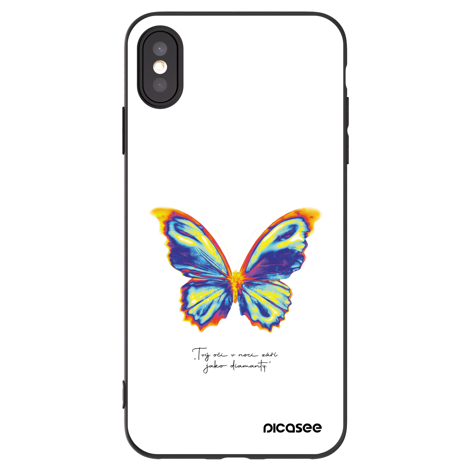 Picasee Μαύρη θήκη σιλικόνης για Apple iPhone XS Max - Diamanty White