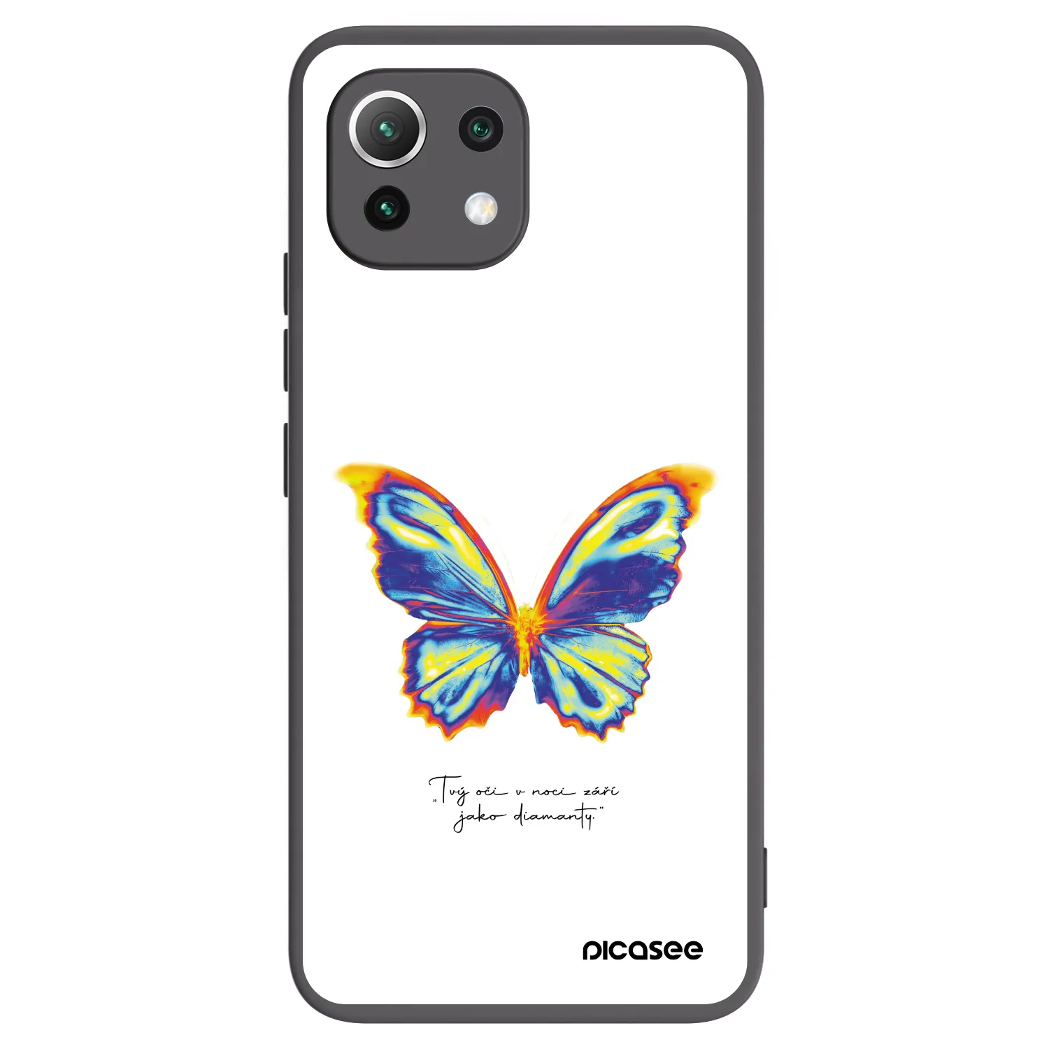 Picasee Μαύρη θήκη σιλικόνης για Xiaomi 11 Lite 5G NE - Diamanty White