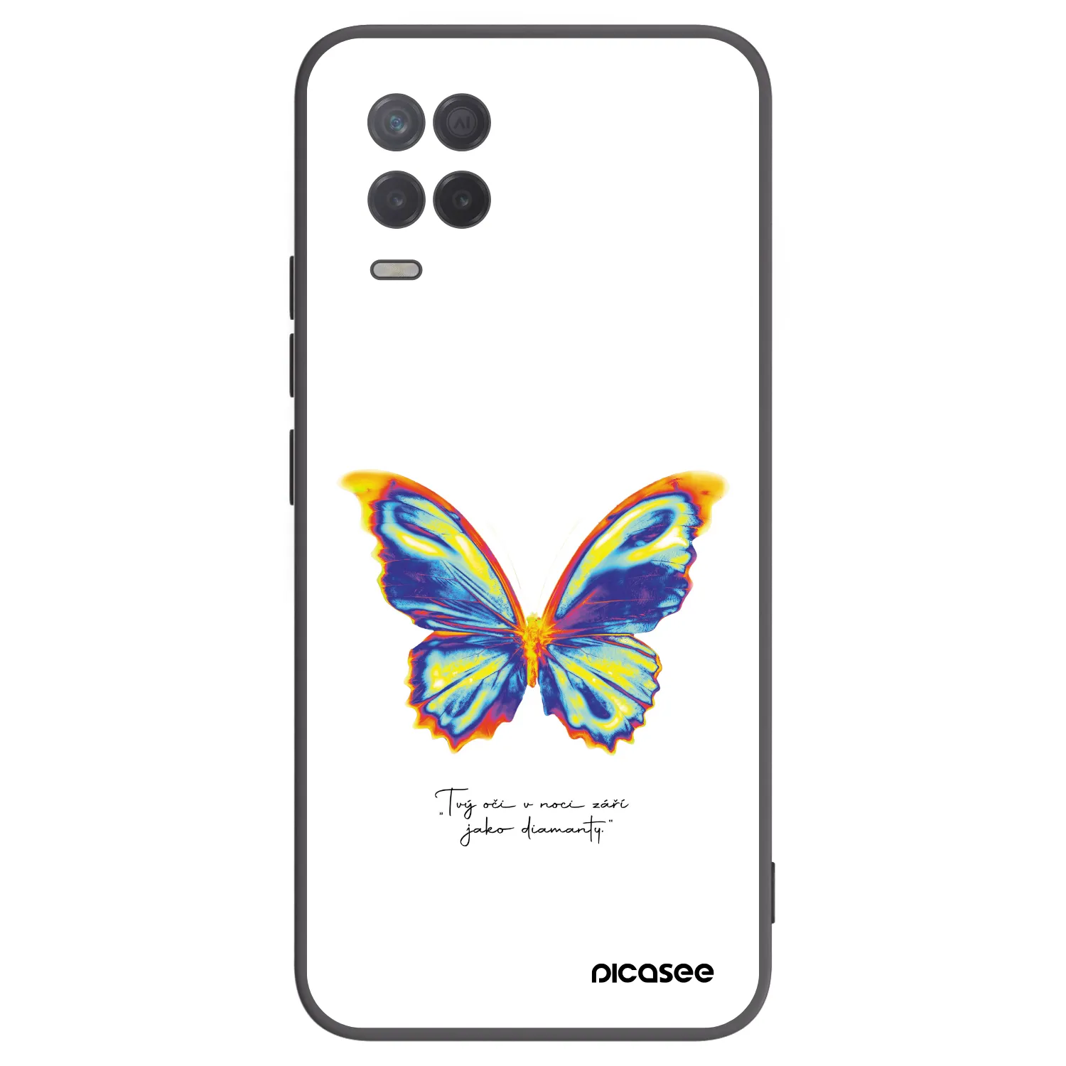 Picasee Μαύρη θήκη σιλικόνης για Realme 8 5G - Diamanty White