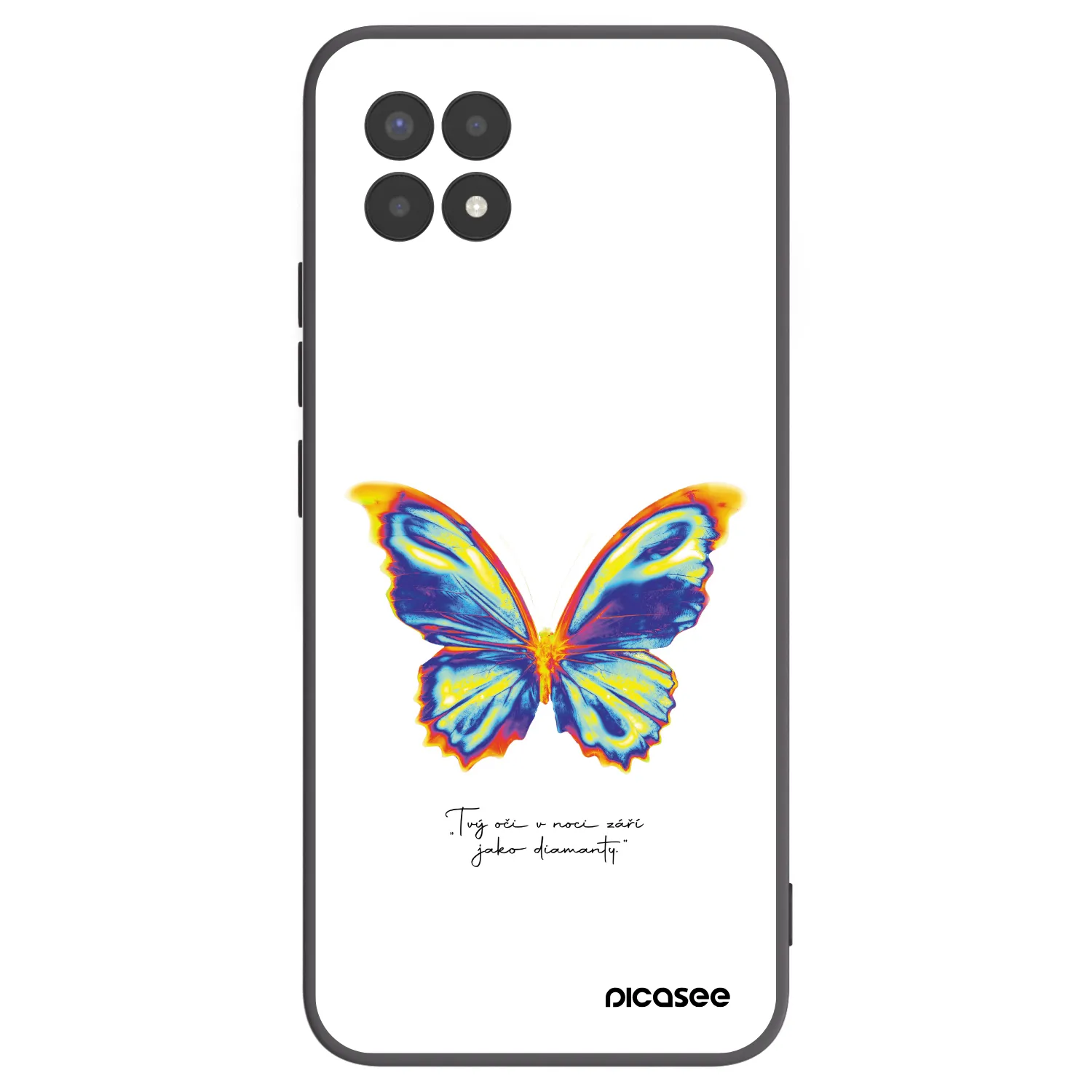 Picasee Μαύρη θήκη σιλικόνης για Realme 8i - Diamanty White