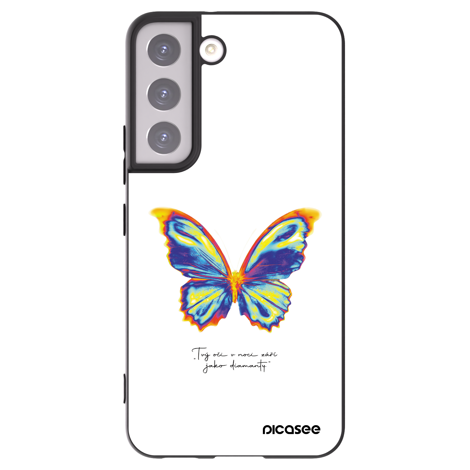 Picasee Μαύρη θήκη σιλικόνης για Samsung Galaxy S22 5G - Diamanty White