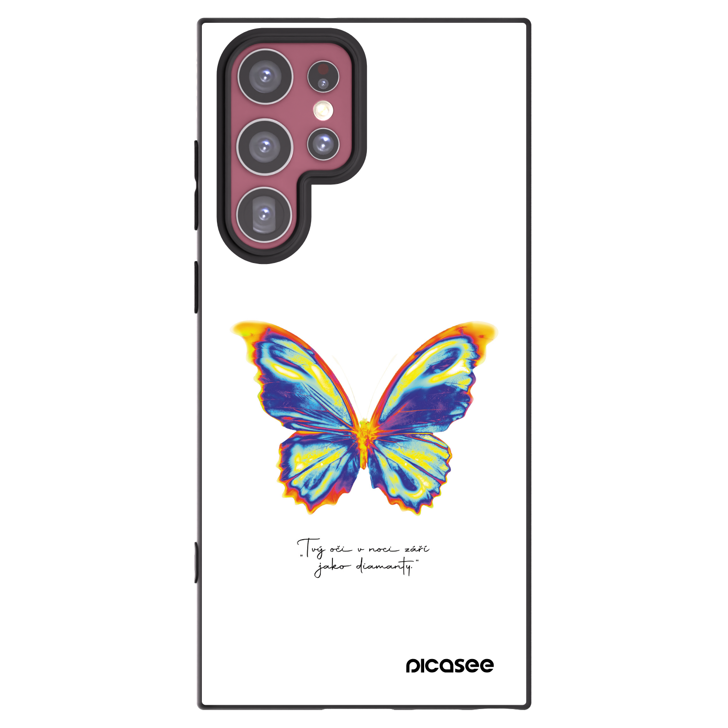 Picasee Μαύρη θήκη σιλικόνης για Samsung Galaxy S22 Ultra 5G - Diamanty White