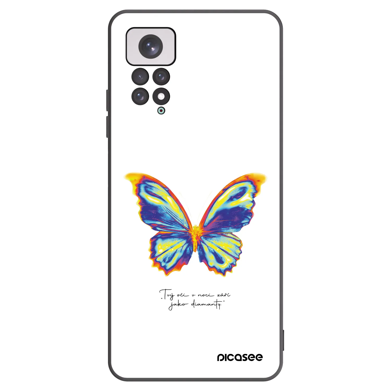 Picasee Μαύρη θήκη σιλικόνης για Xiaomi Redmi Note 11 - Diamanty White