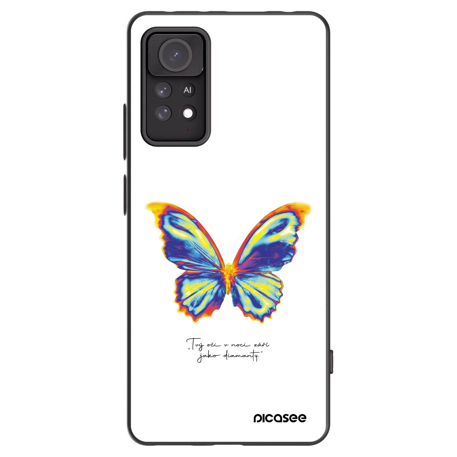 Picasee Μαύρη θήκη σιλικόνης για Xiaomi Redmi Note 11 Pro 5G - Diamanty White