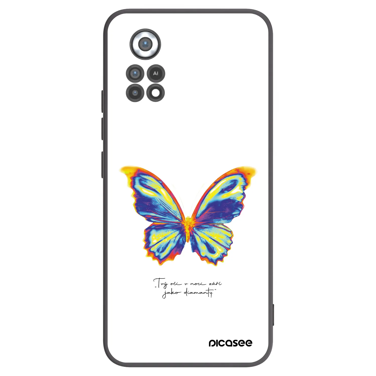 Picasee Μαύρη θήκη σιλικόνης για Xiaomi Poco X4 Pro 5G - Diamanty White