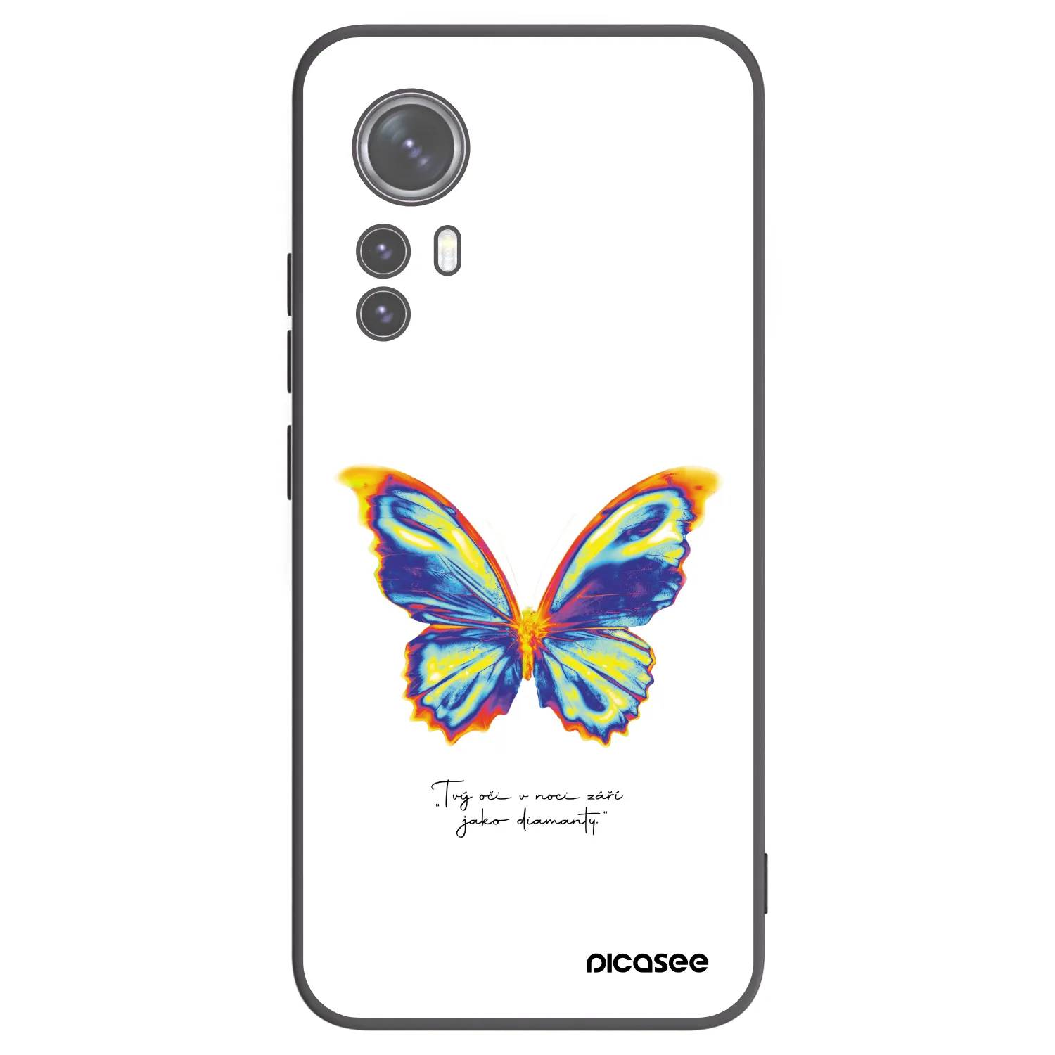 Picasee Μαύρη θήκη σιλικόνης για Xiaomi 12 - Diamanty White