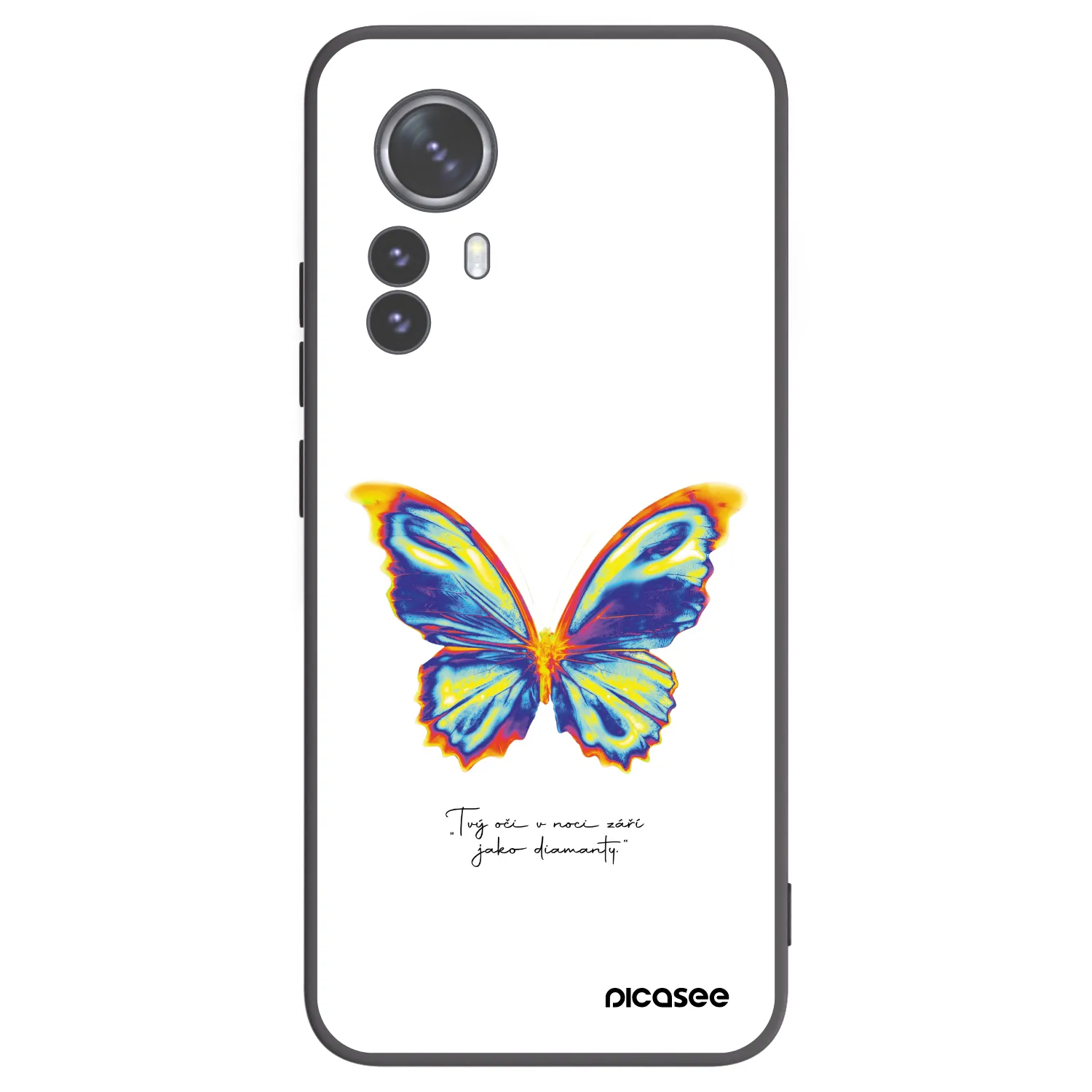 Picasee Μαύρη θήκη σιλικόνης για Xiaomi 12 Pro - Diamanty White