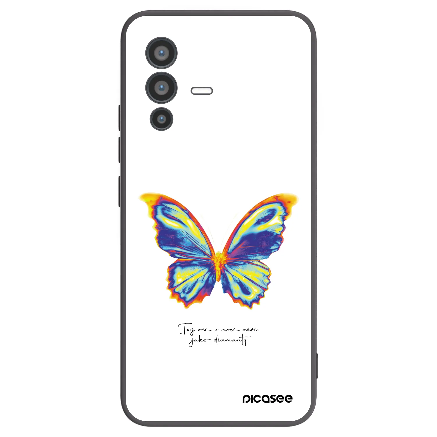 Picasee Μαύρη θήκη σιλικόνης για Vivo V23 5G - Diamanty White