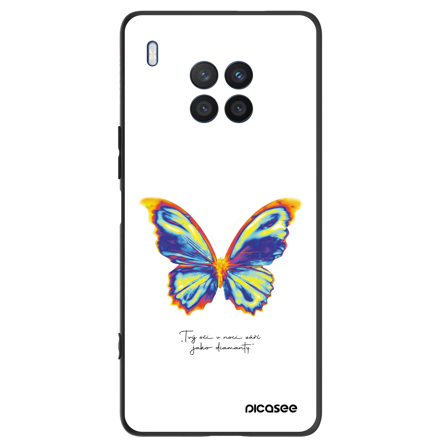 Picasee Μαύρη θήκη σιλικόνης για Honor 50 Lite - Diamanty White