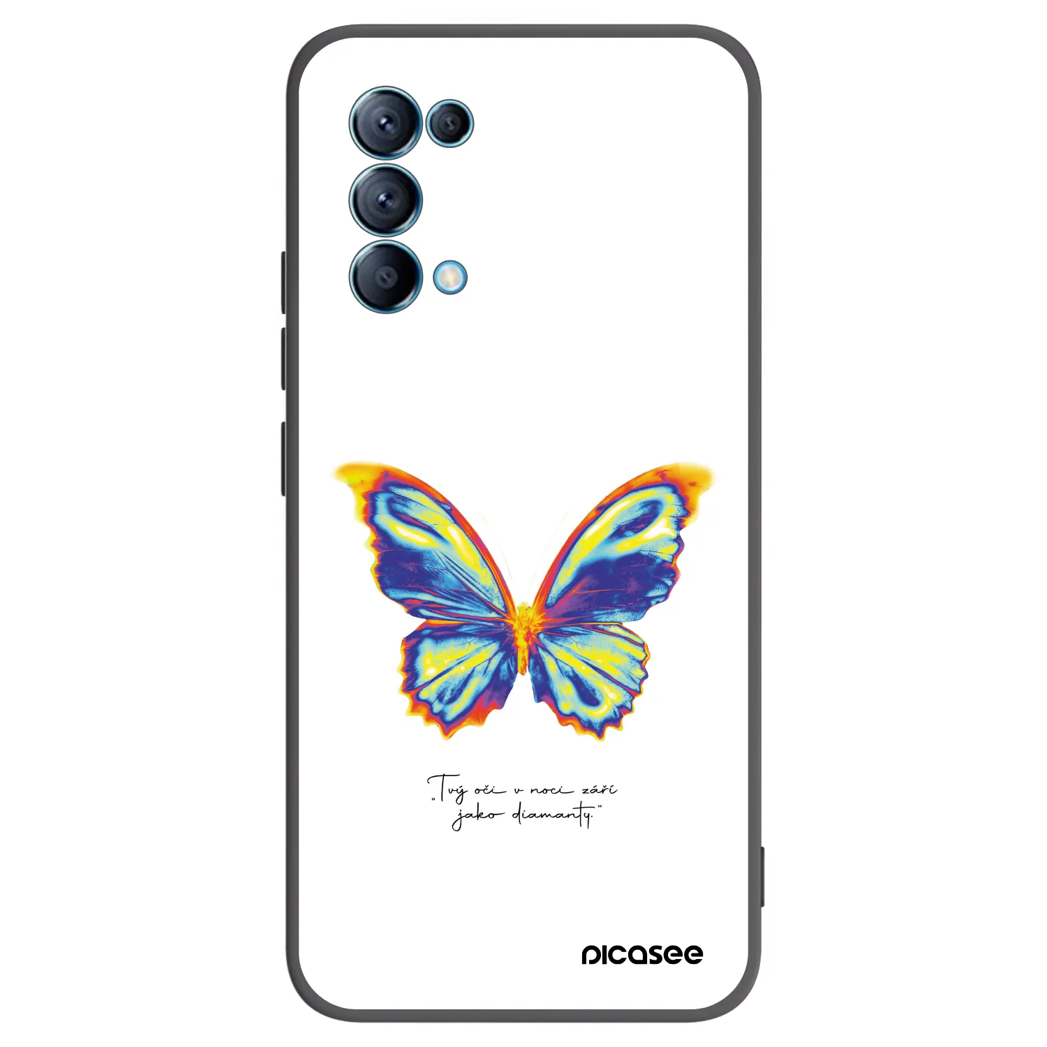 Picasee Μαύρη θήκη σιλικόνης για OPPO Reno 5 5G - Diamanty White
