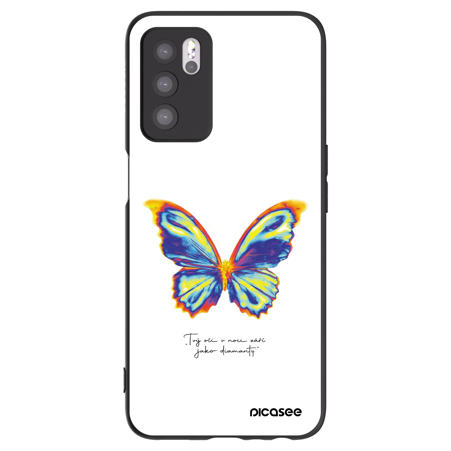 Picasee Μαύρη θήκη σιλικόνης για OPPO A16s - Diamanty White